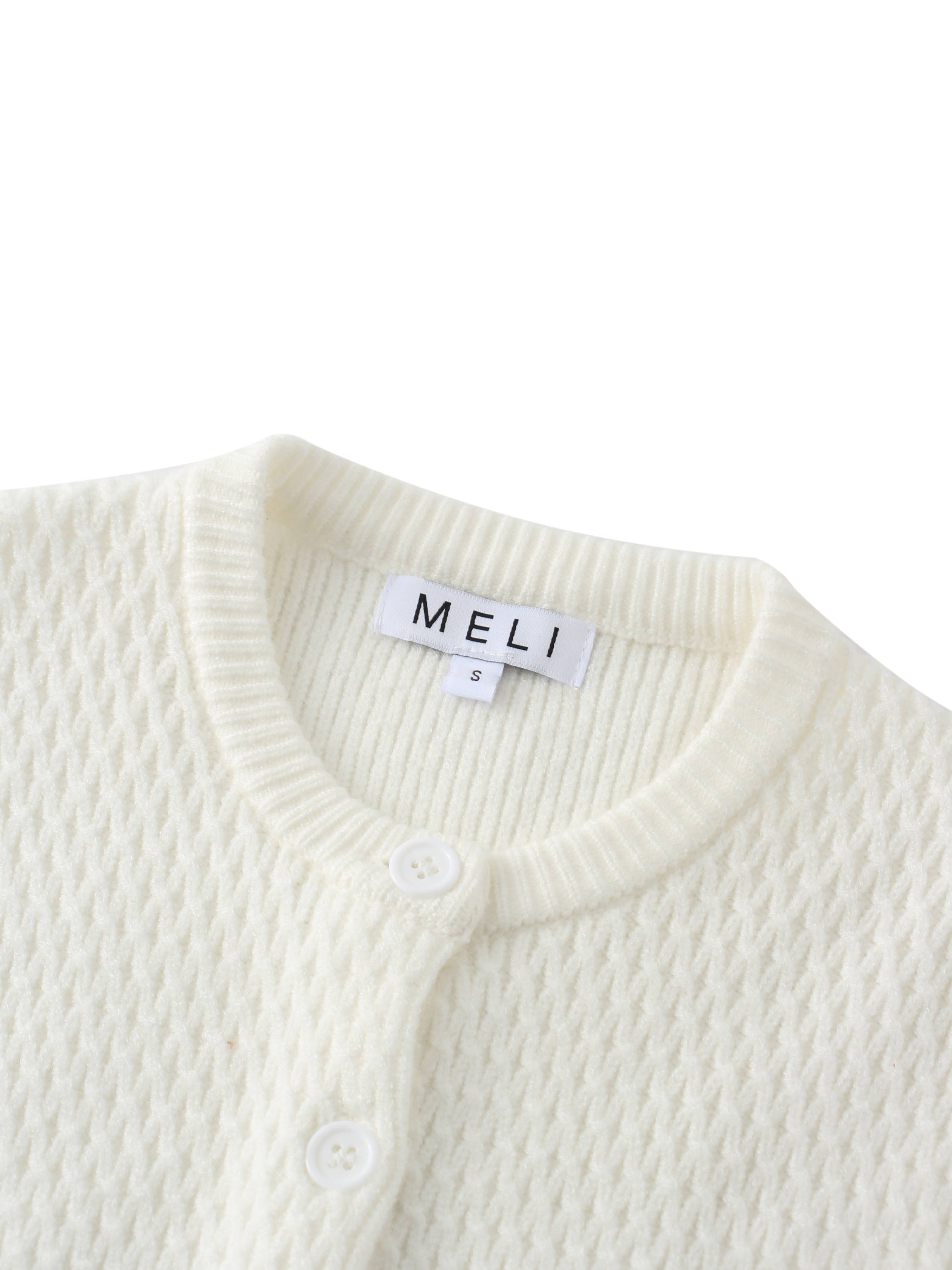 Textured Crew Cardigan-Ivory
