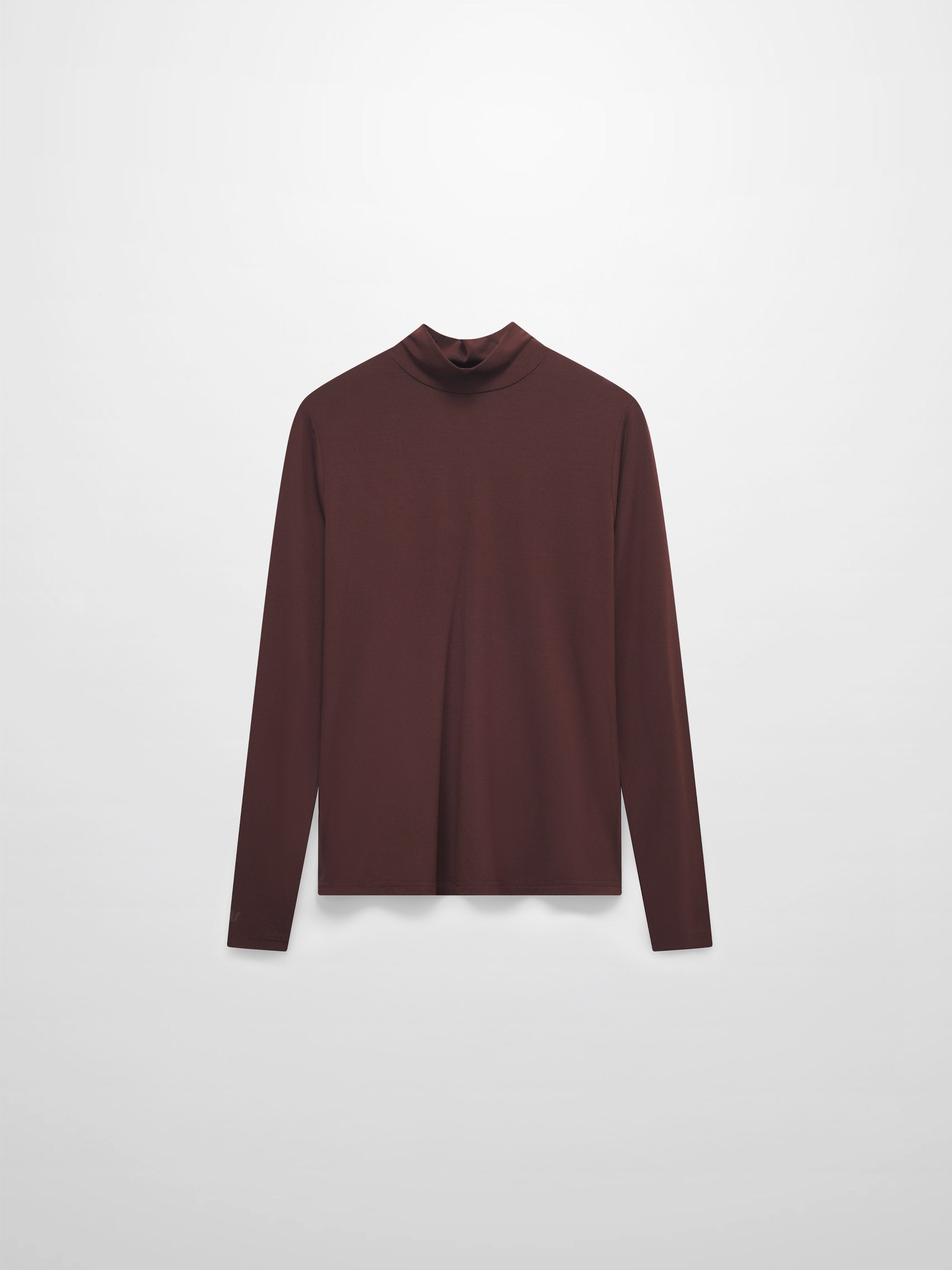 Modal Turtleneck Long Sleeve-Dark Brown