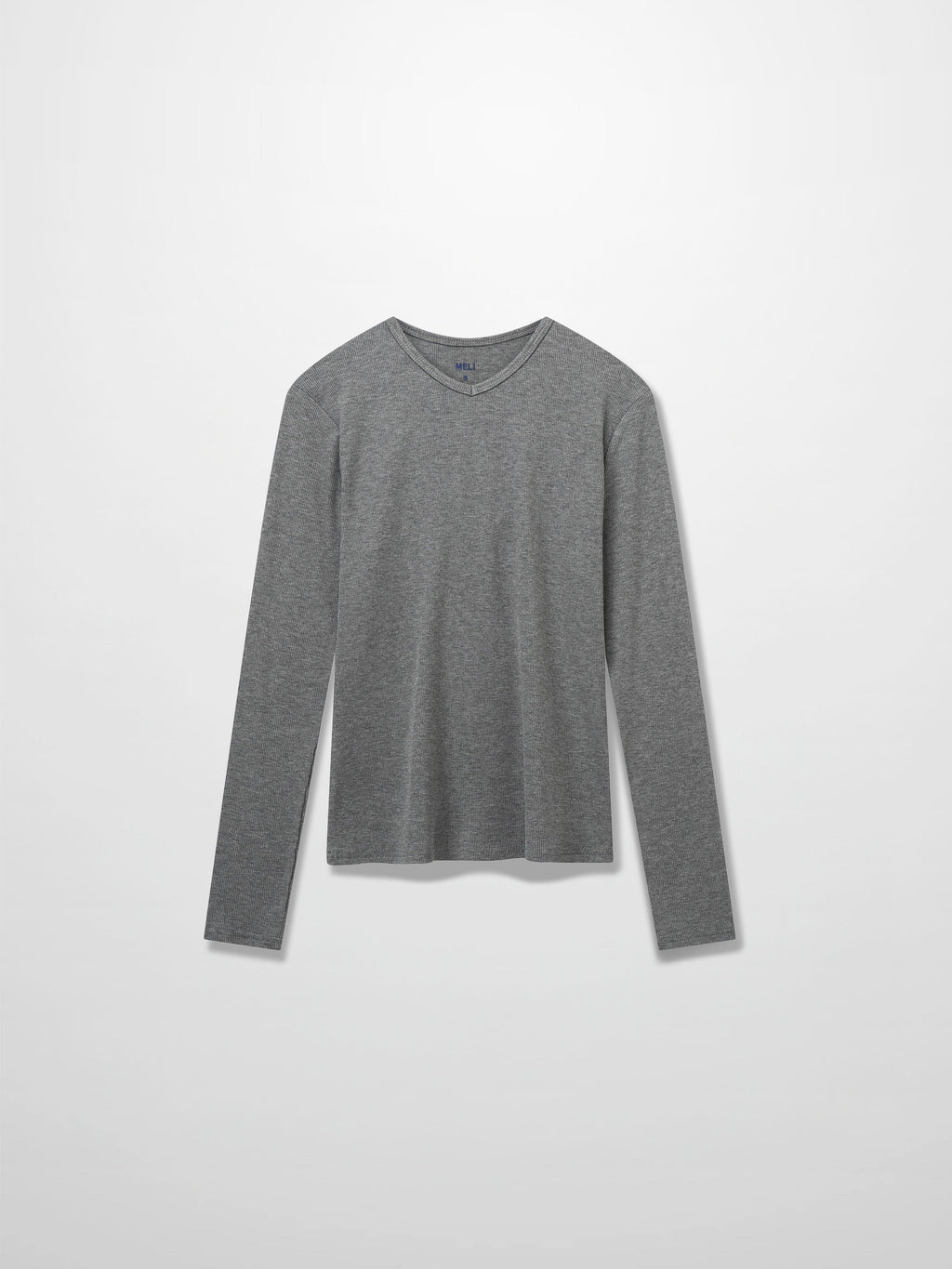 RIBBED HIGH V LS-GREY