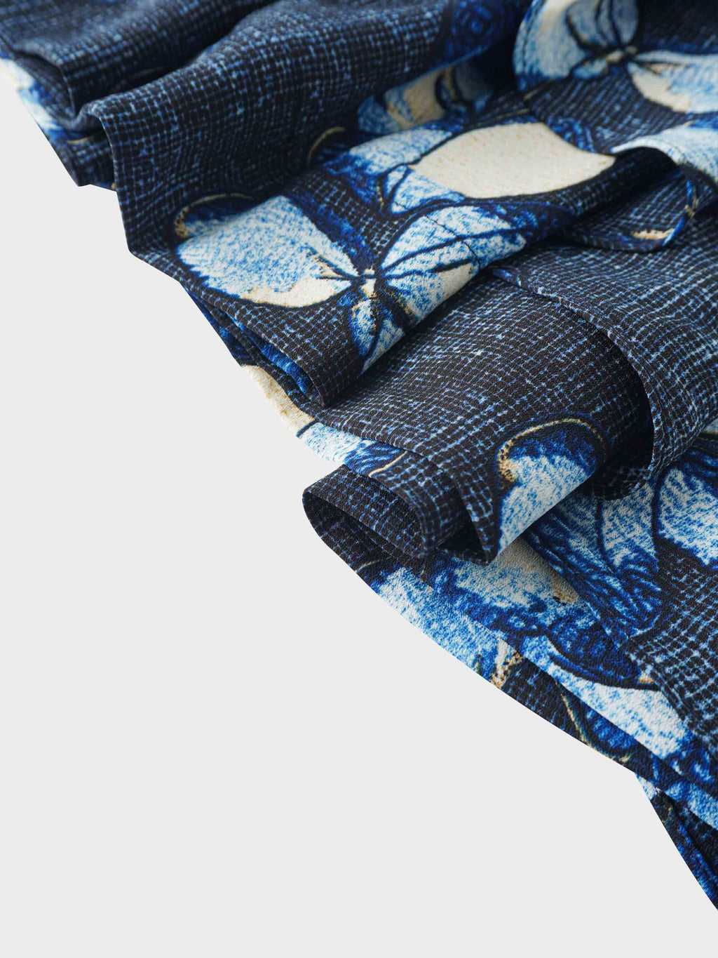 Layered Belted Dress-Blue Floral