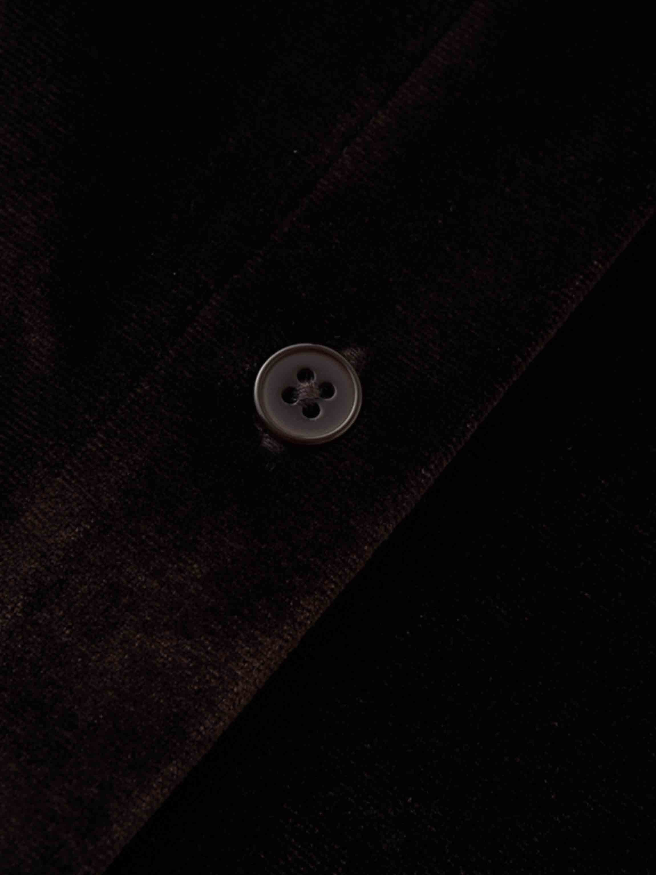 Velour Button Down Blouse-Brown