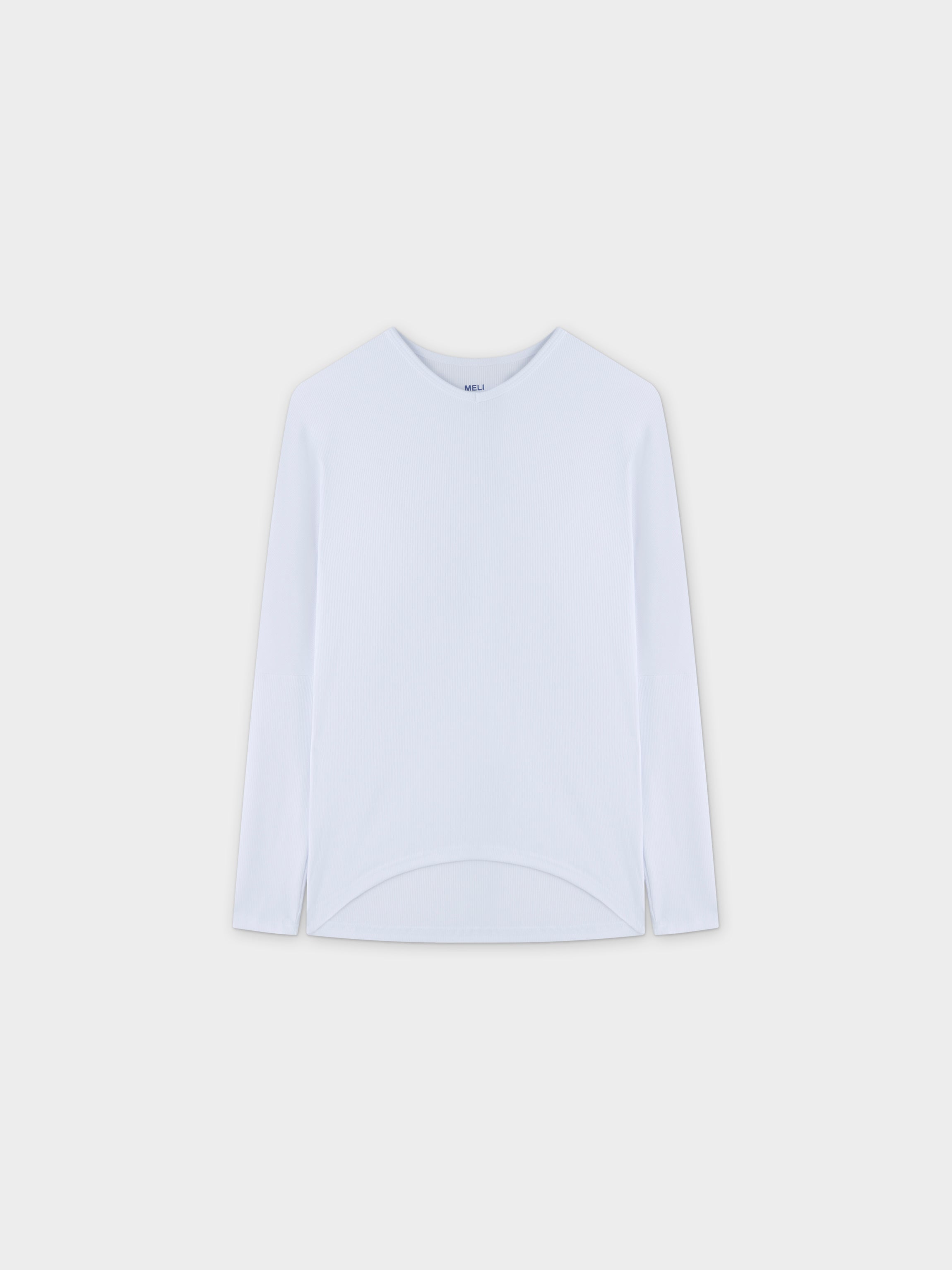 RIB DOLMAN V TEE-WHITE