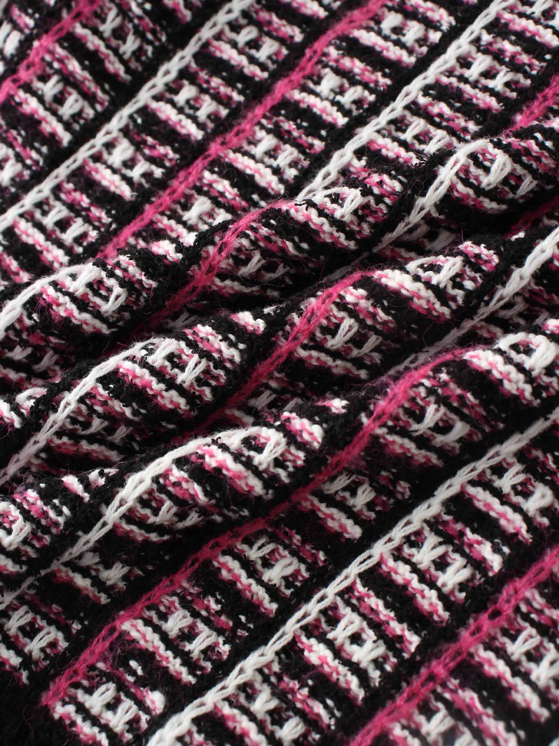 Boucle Knit Cardigan-Pink