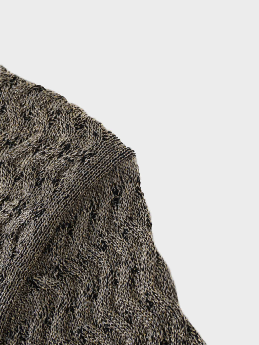 Textured Lurex Crew Sweater-Gold