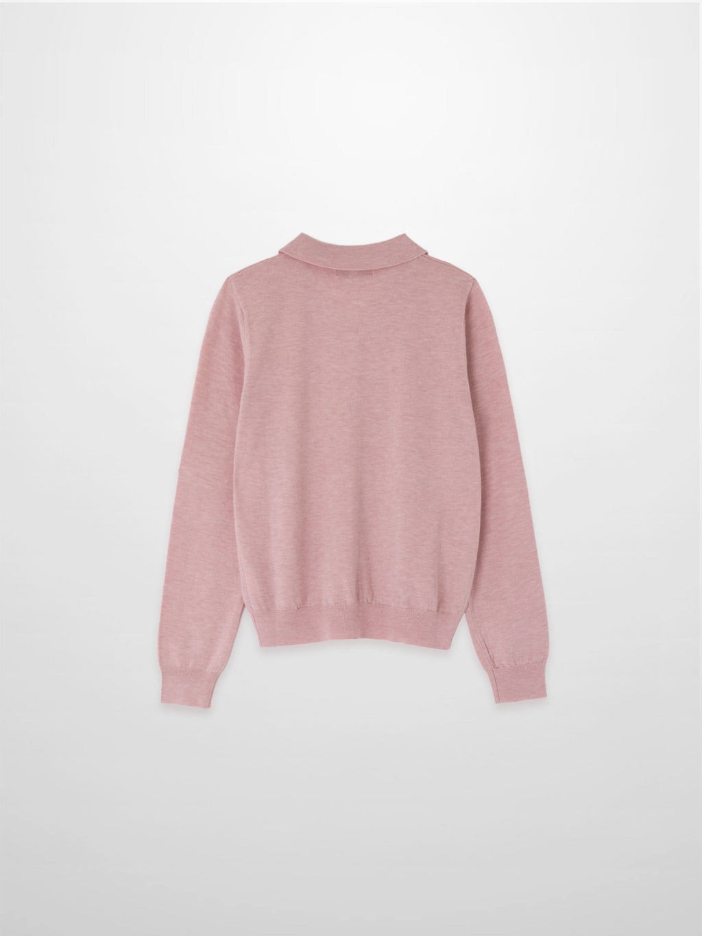 Wool Blend Collared Cardigan-Pink