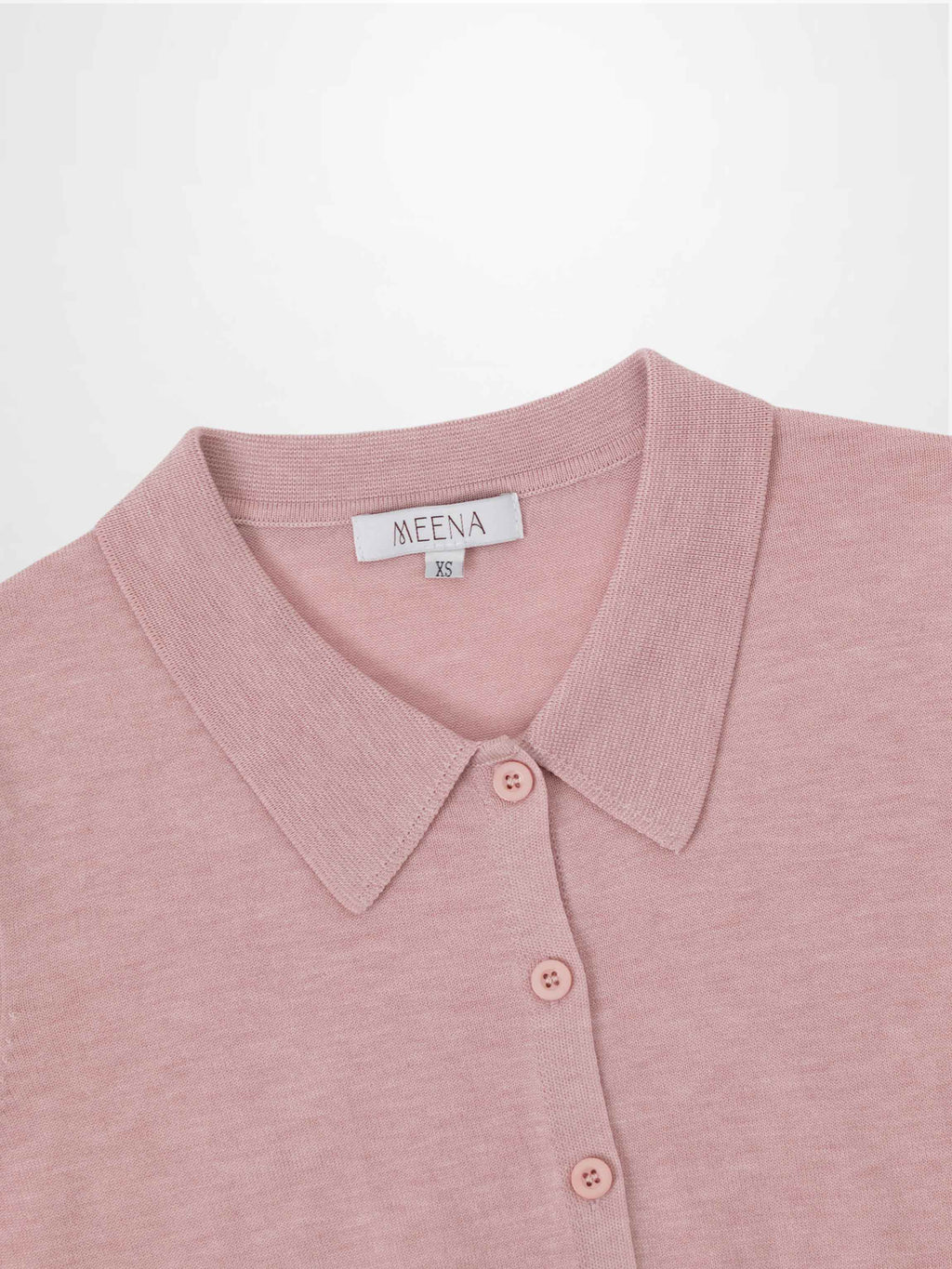 Wool Blend Collared Cardigan-Pink