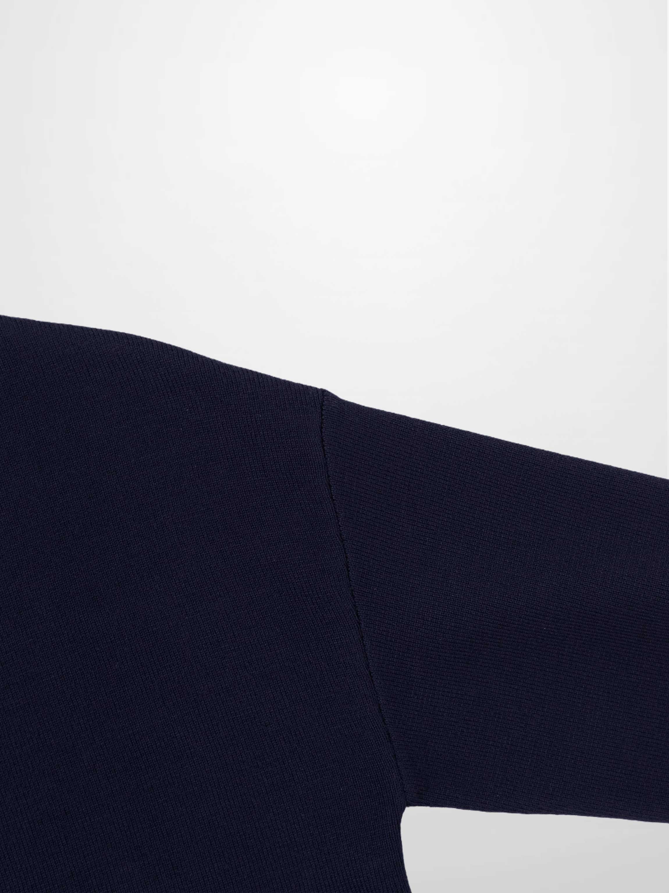 Mock Neck Thin Knit Sweater-Navy