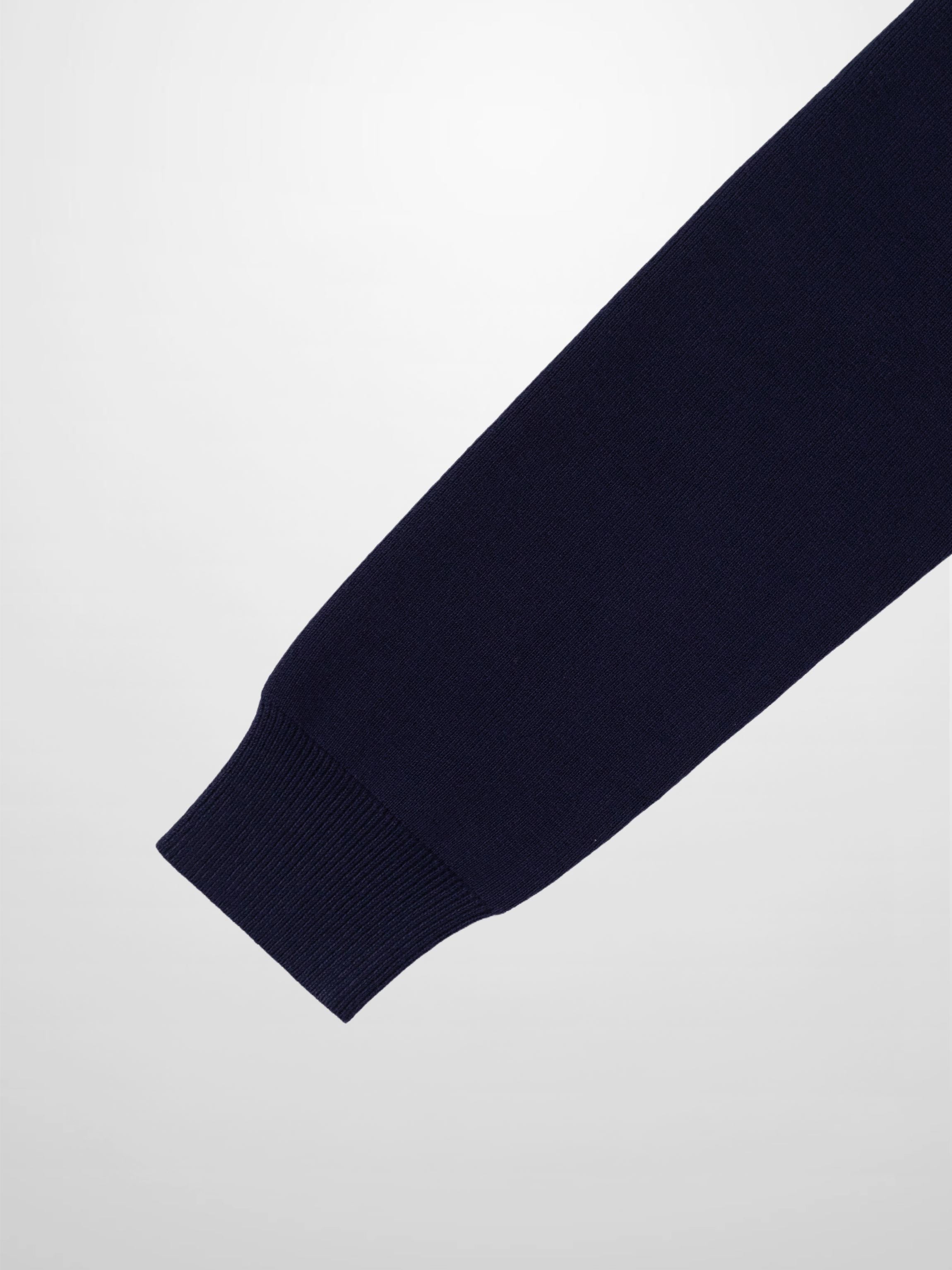 Mock Neck Thin Knit Sweater-Navy