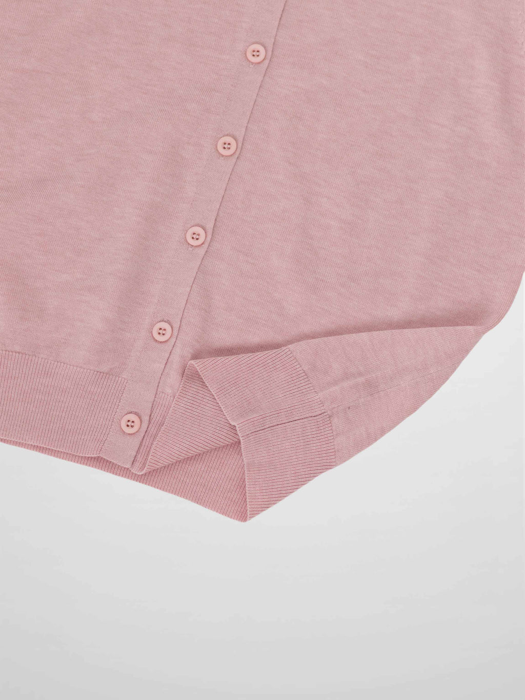 Wool Blend Collared Cardigan-Pink
