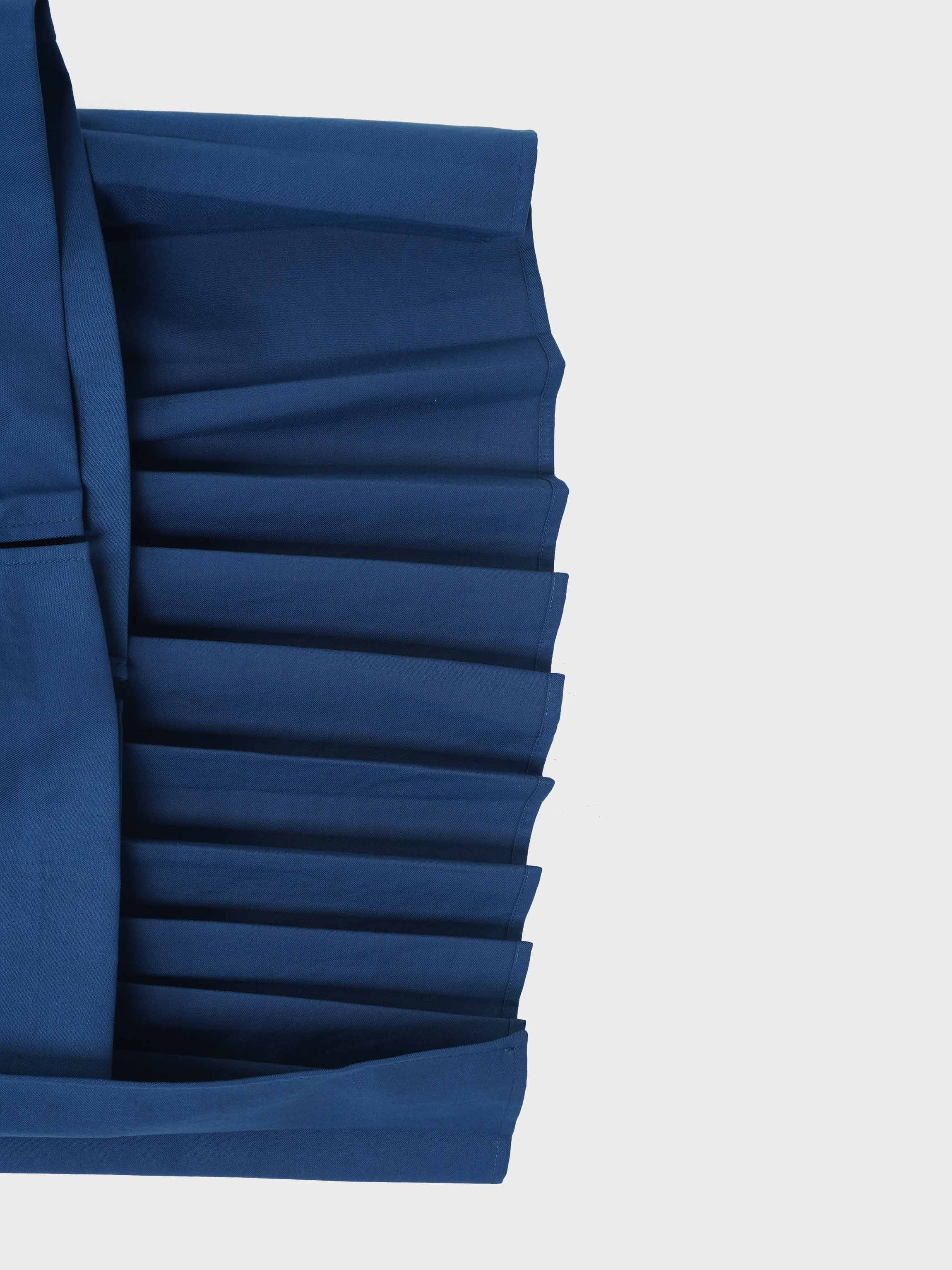 Pencil Pleat Combo Skirt-Blue