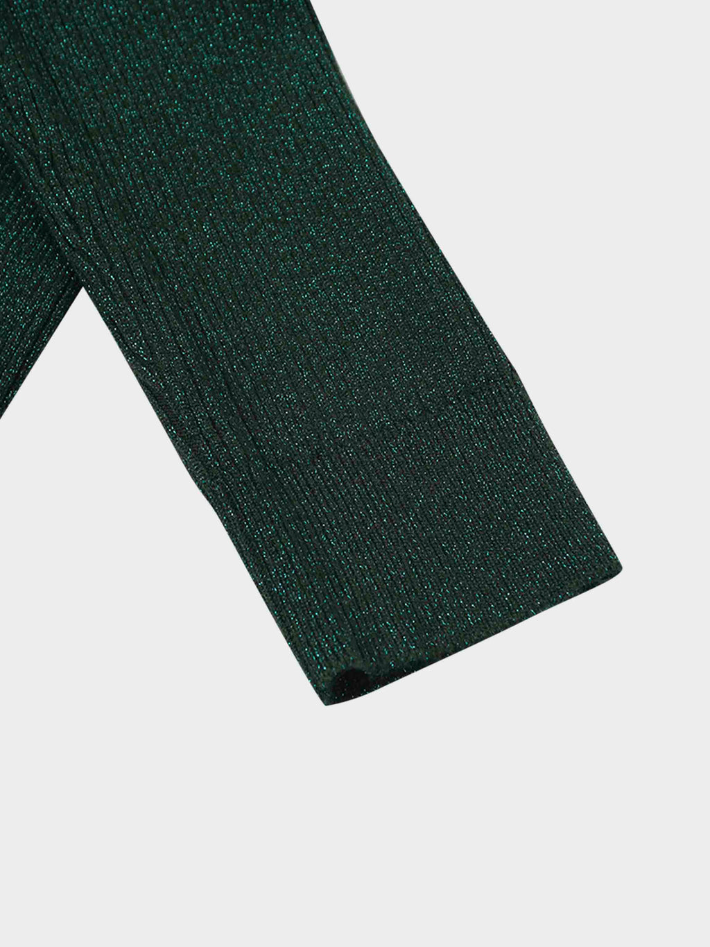Lurex Ribbed Sweater-Hunter Green