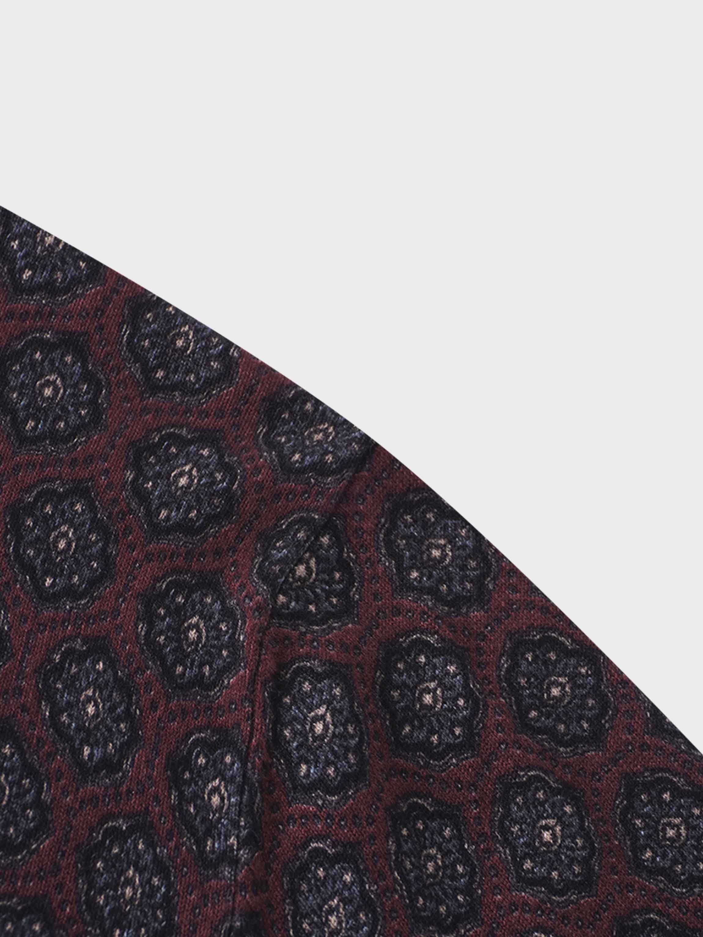 Printed Sweater-Burgundy Medallion