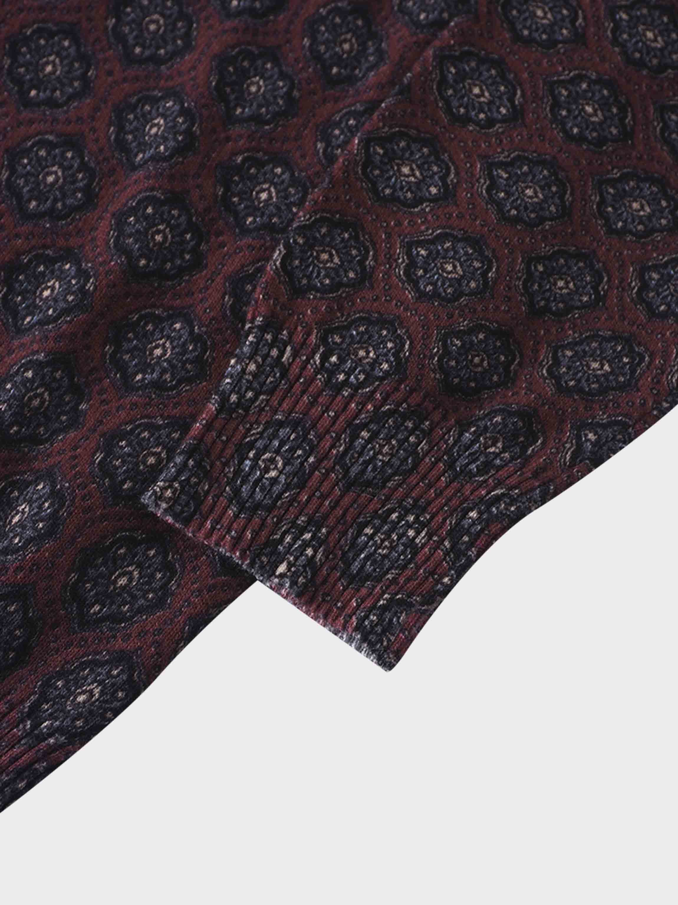 Printed Sweater-Burgundy Medallion