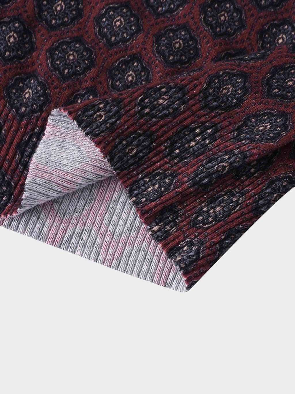 Printed Sweater-Burgundy Medallion