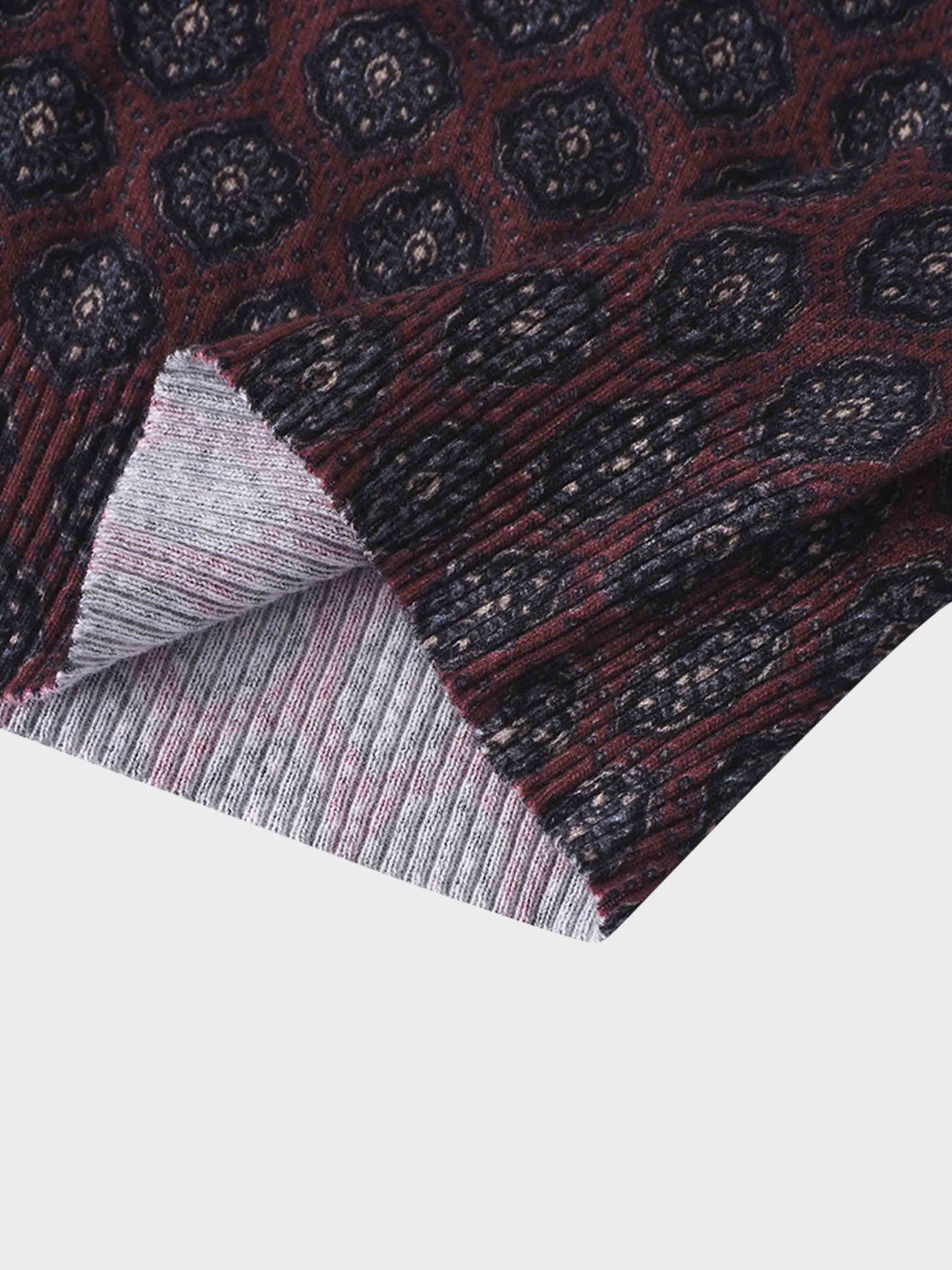 Printed Sweater-Burgundy Medallion