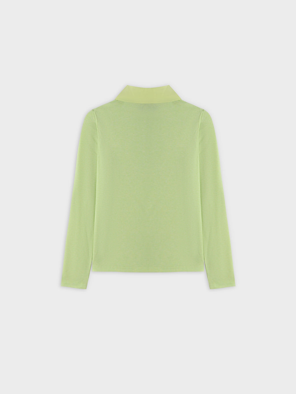 Ribbed Collar T-Shirt-Yellow