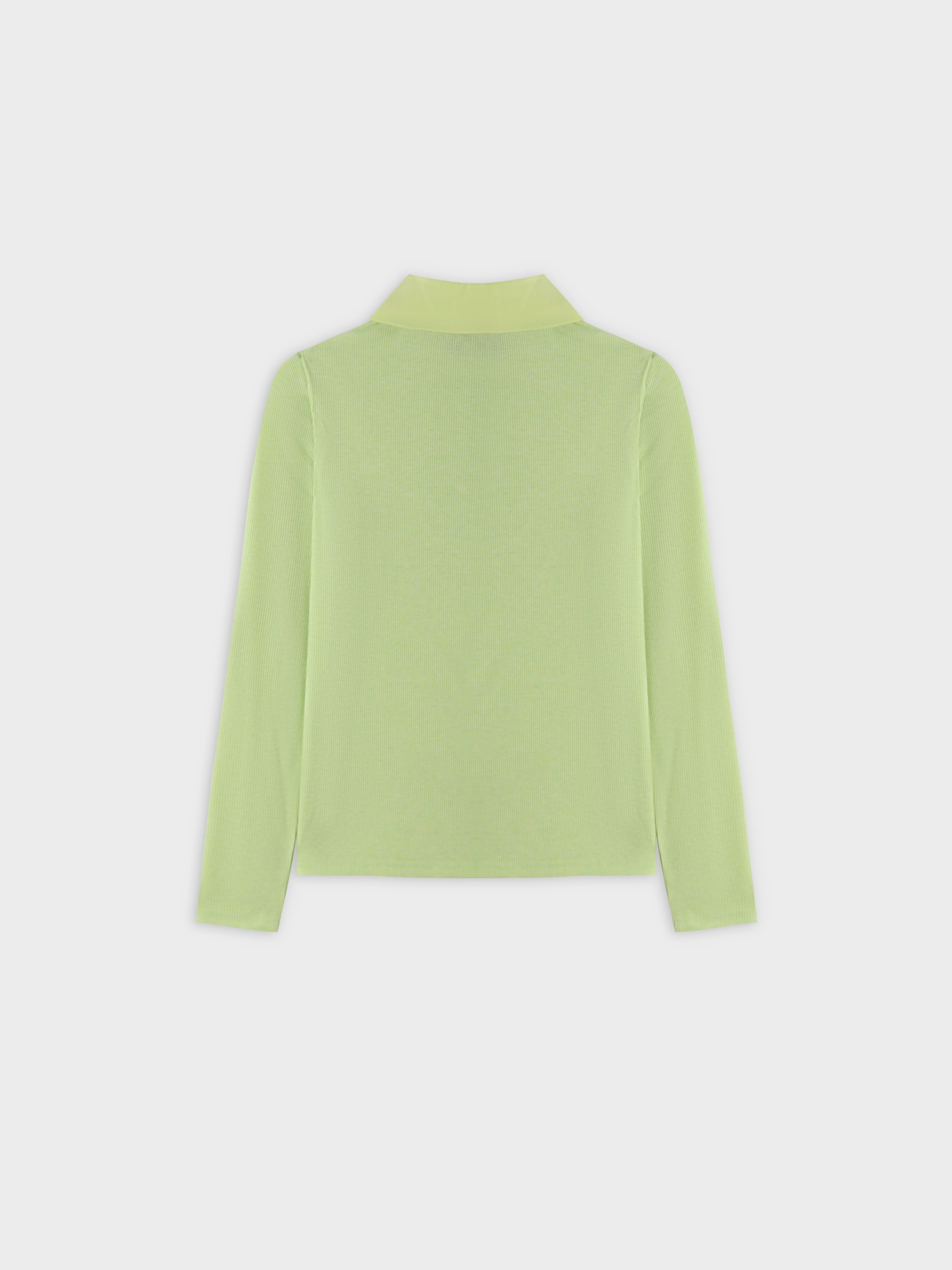 Ribbed Collar T-Shirt-Yellow