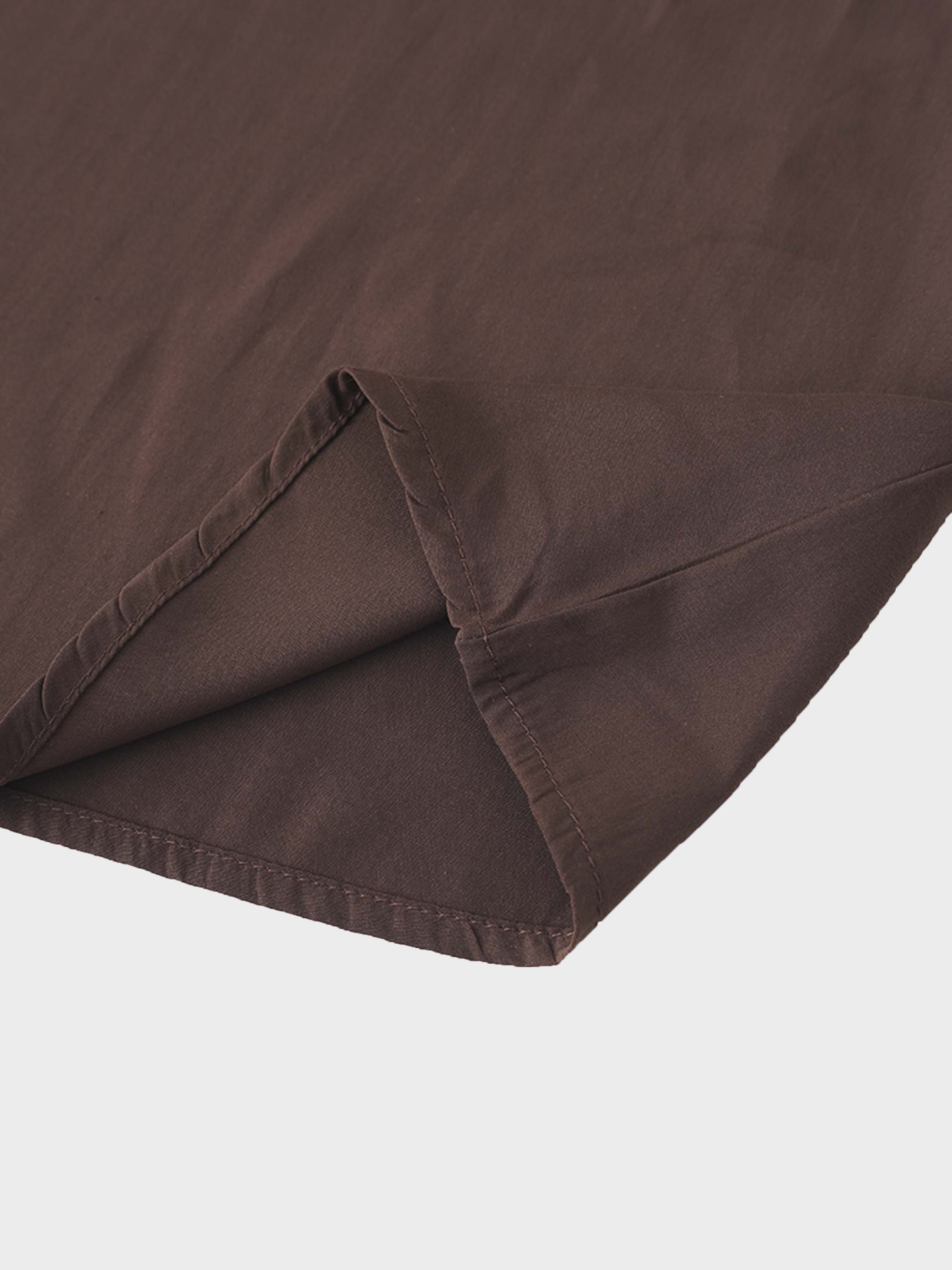 DRAWSTRING RUFFLE SKIRT-BROWN