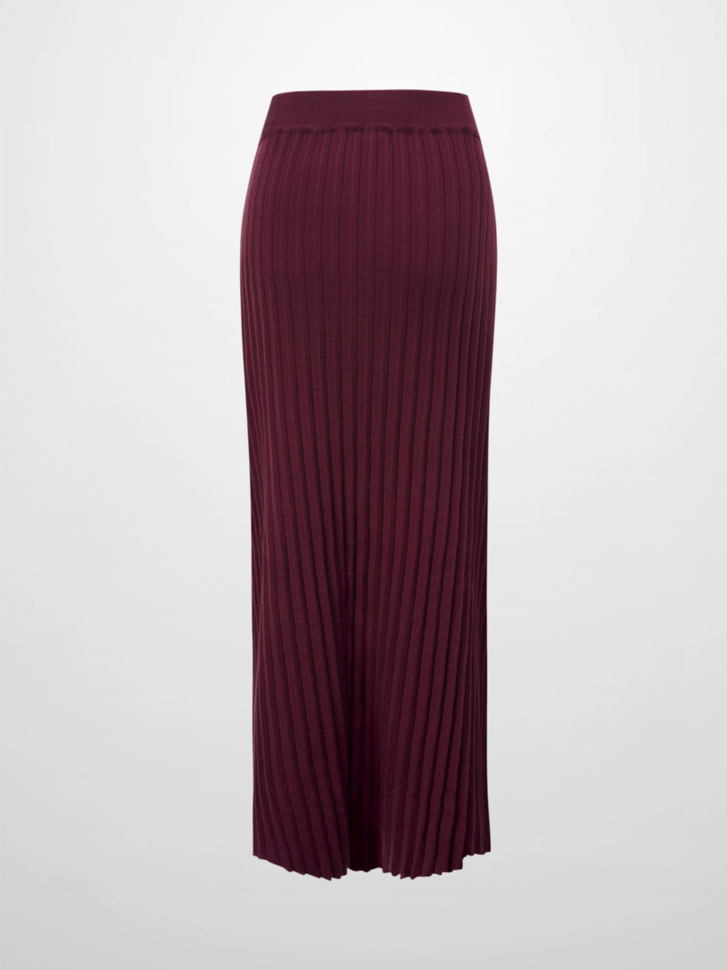 Knit Ribbed Maxi Skirt-Burgundy