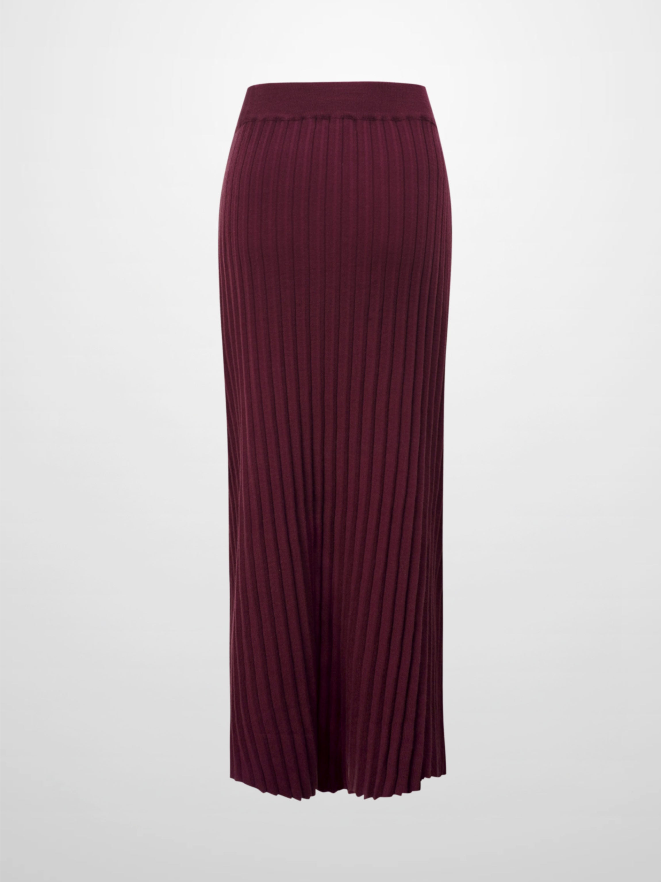Knit Ribbed Maxi Skirt-Burgundy