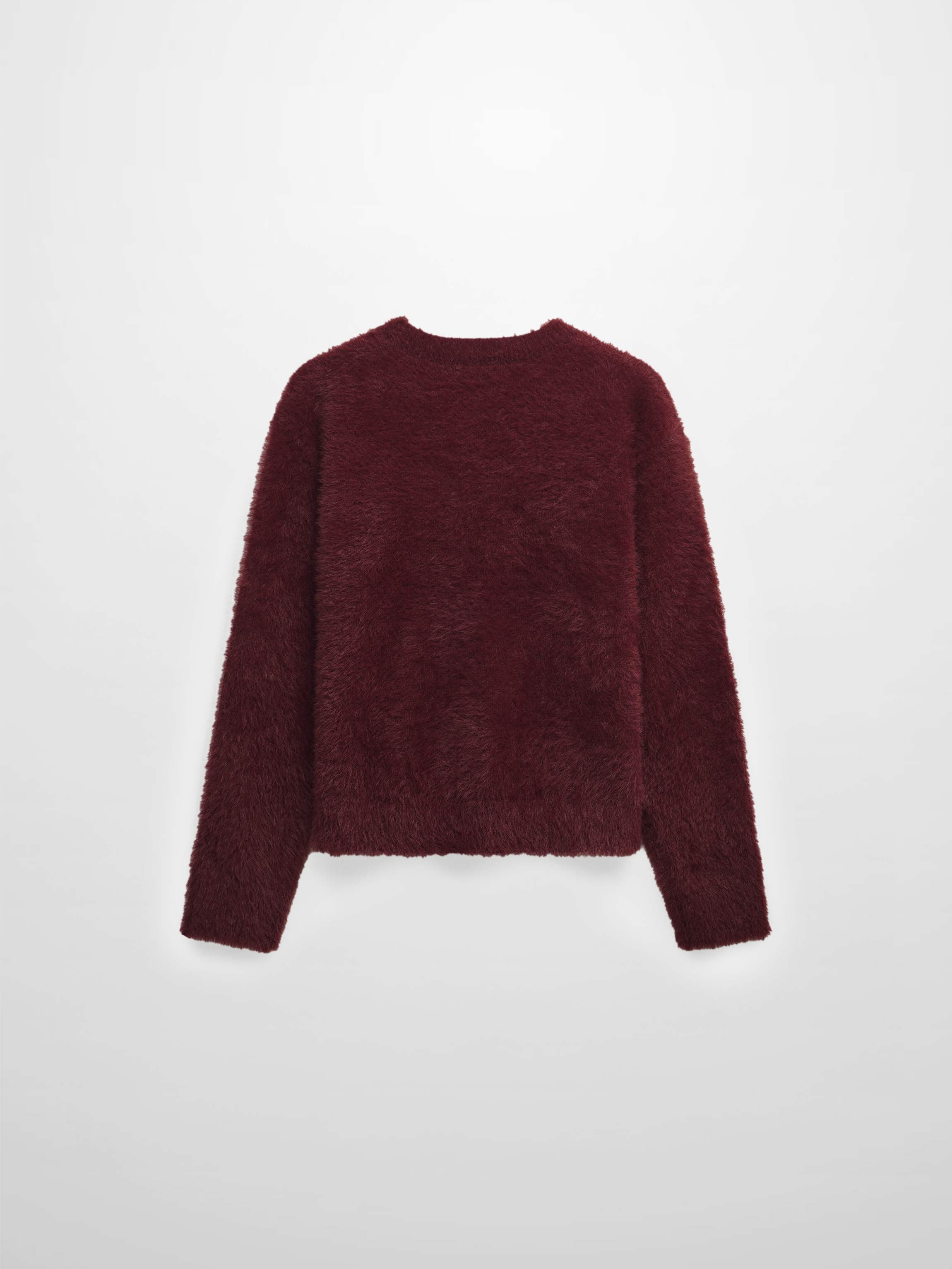 Mohair Crew Neck Sweater-Burgundy