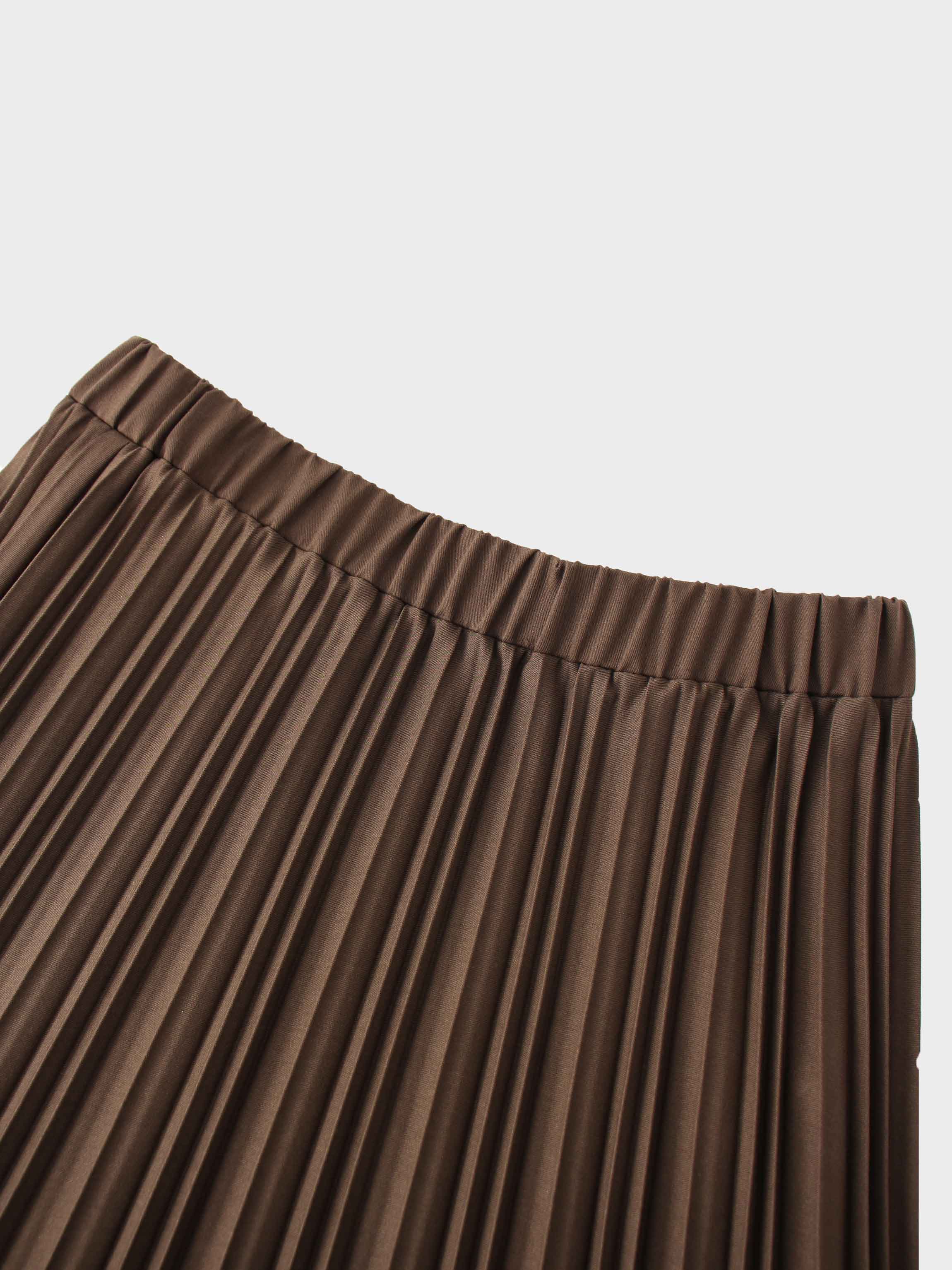 Mix Pleat Skirt-Brown
