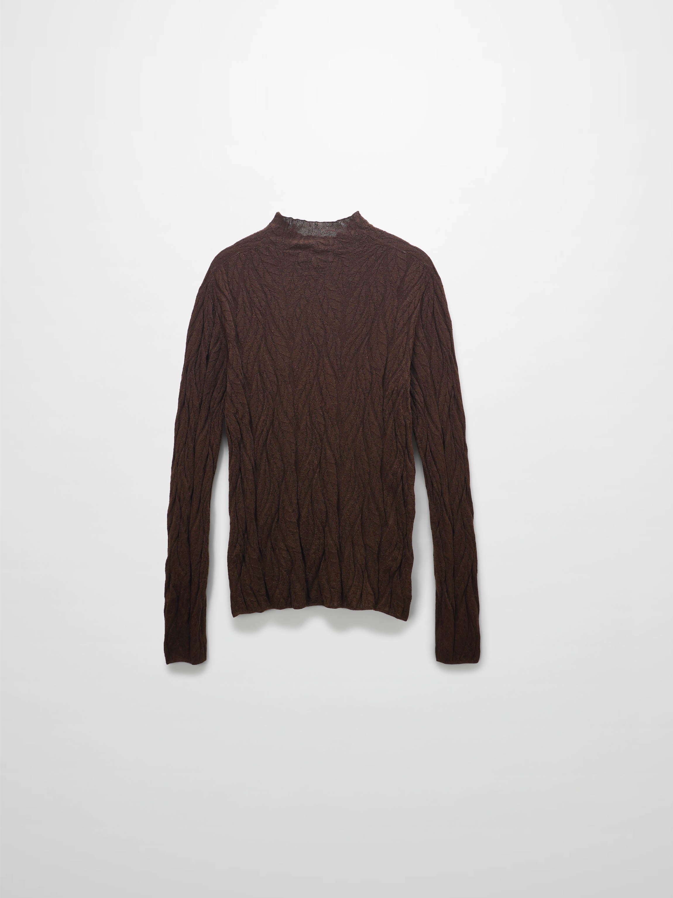 Leaf Design Turtleneck-Brown