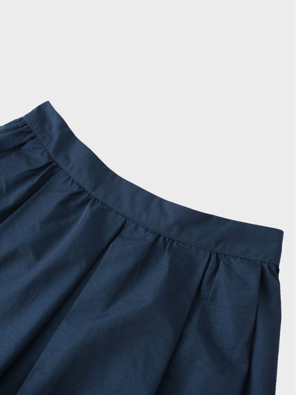 Waisted Full Taffeta Skirt-Navy