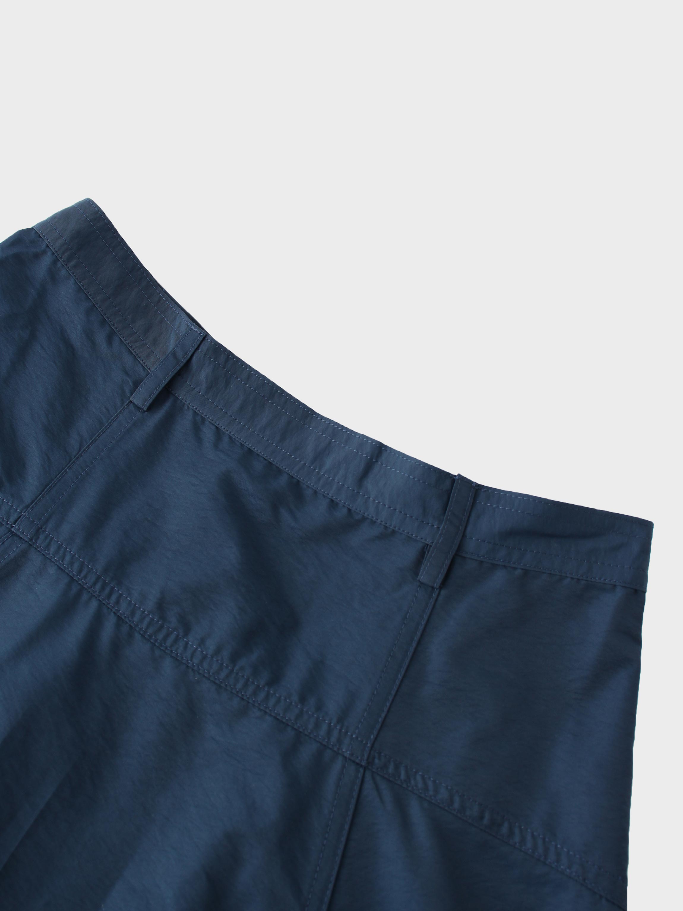 Taffeta Yoke Skirt-Navy