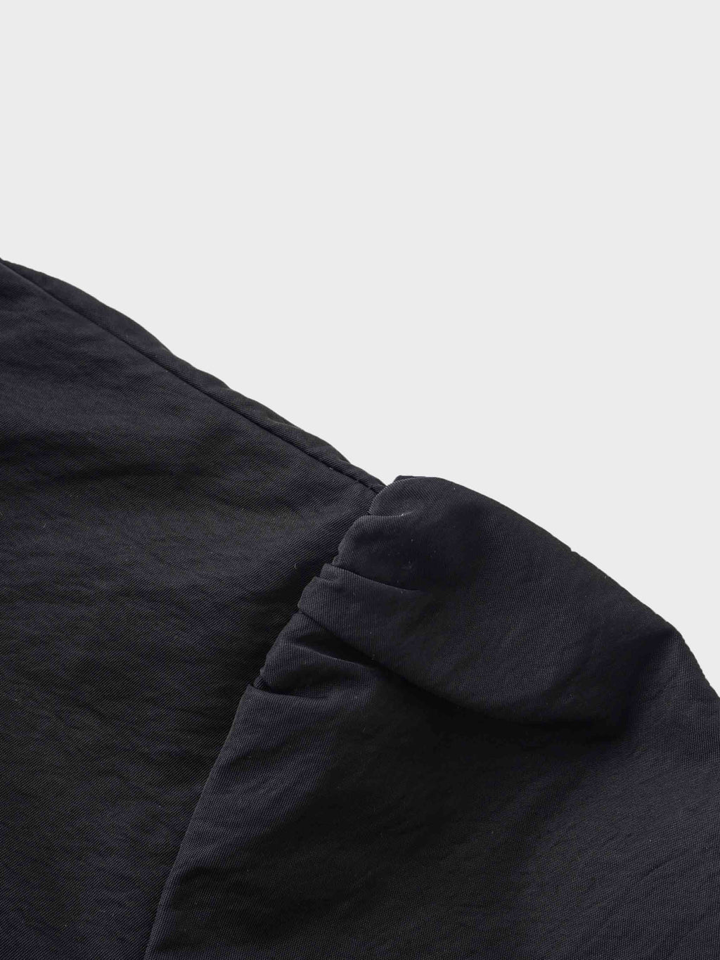 Bubble Sleeve Taffeta Top-Black