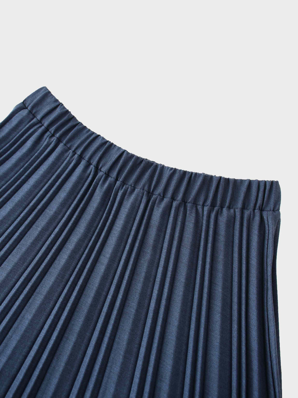 Mix Pleat Skirt-Dark Blue Denim