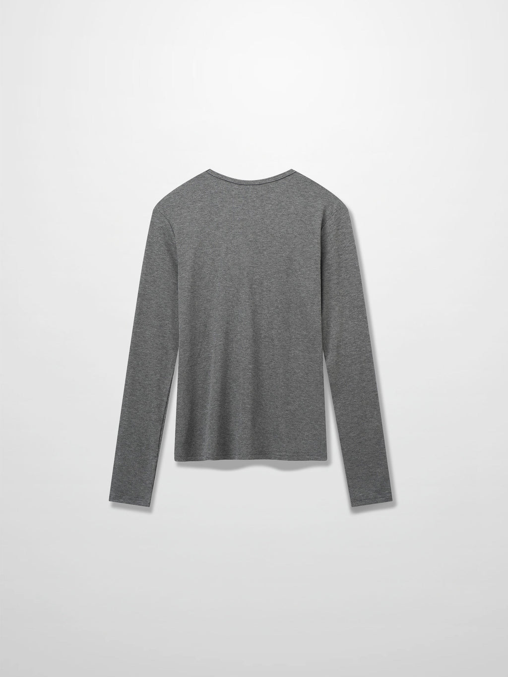 RIBBED HIGH V LS-GREY