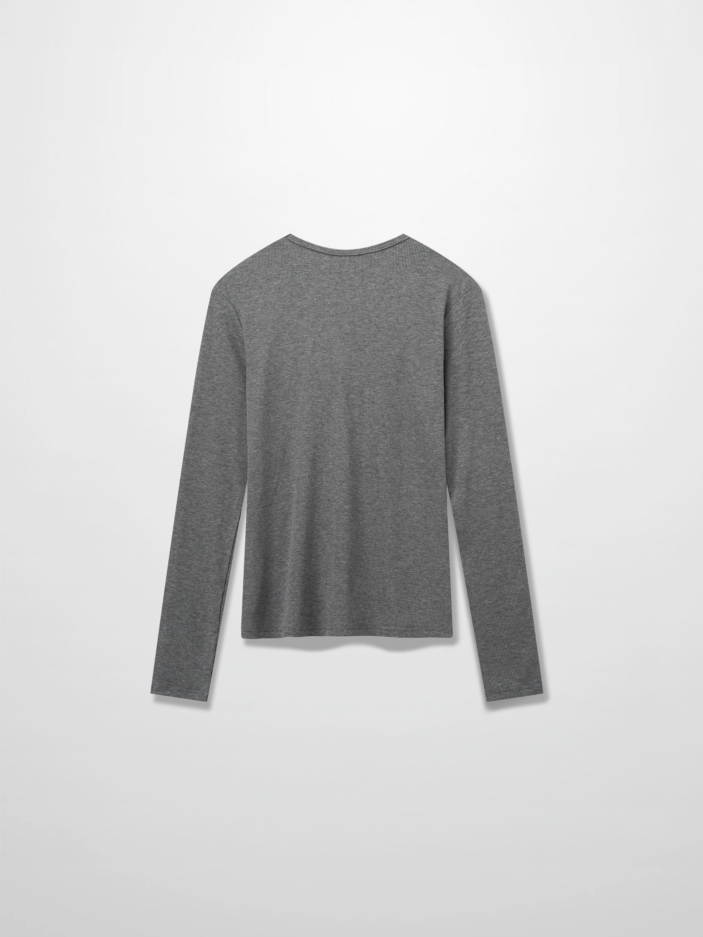 RIBBED HIGH V LS-GREY