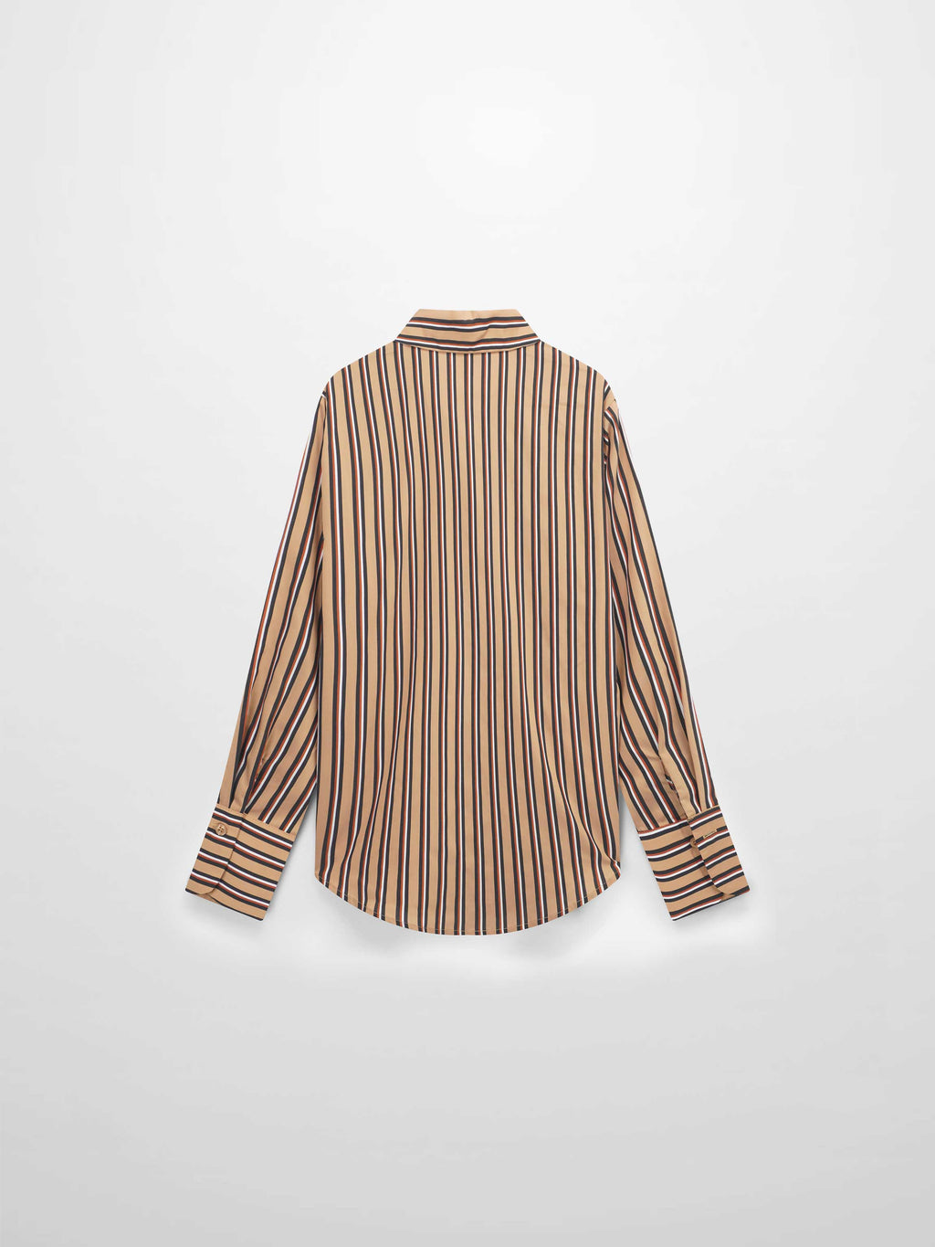 Striped Cotton Blouse-Tan Stripe