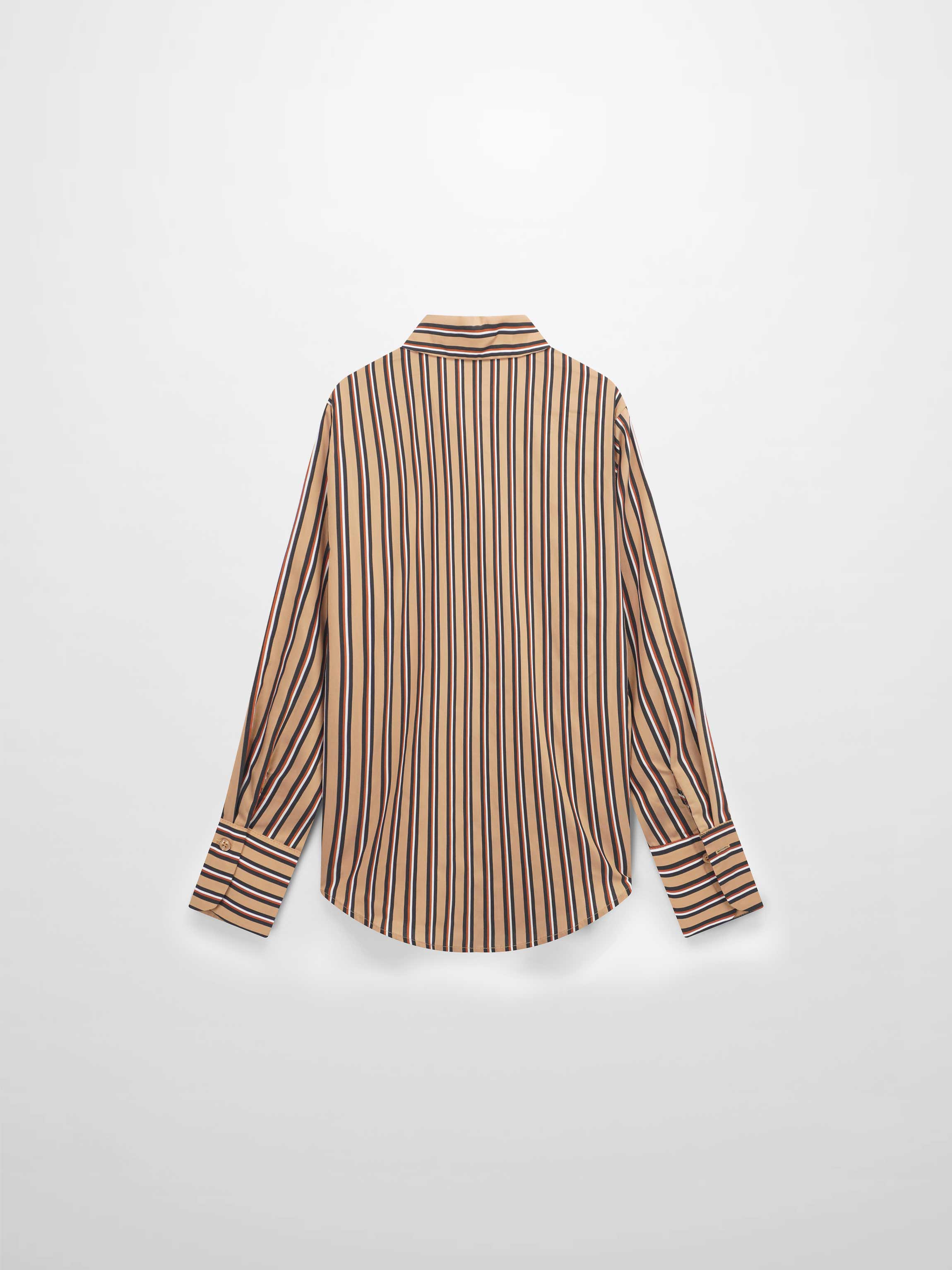 Striped Cotton Blouse-Tan Stripe