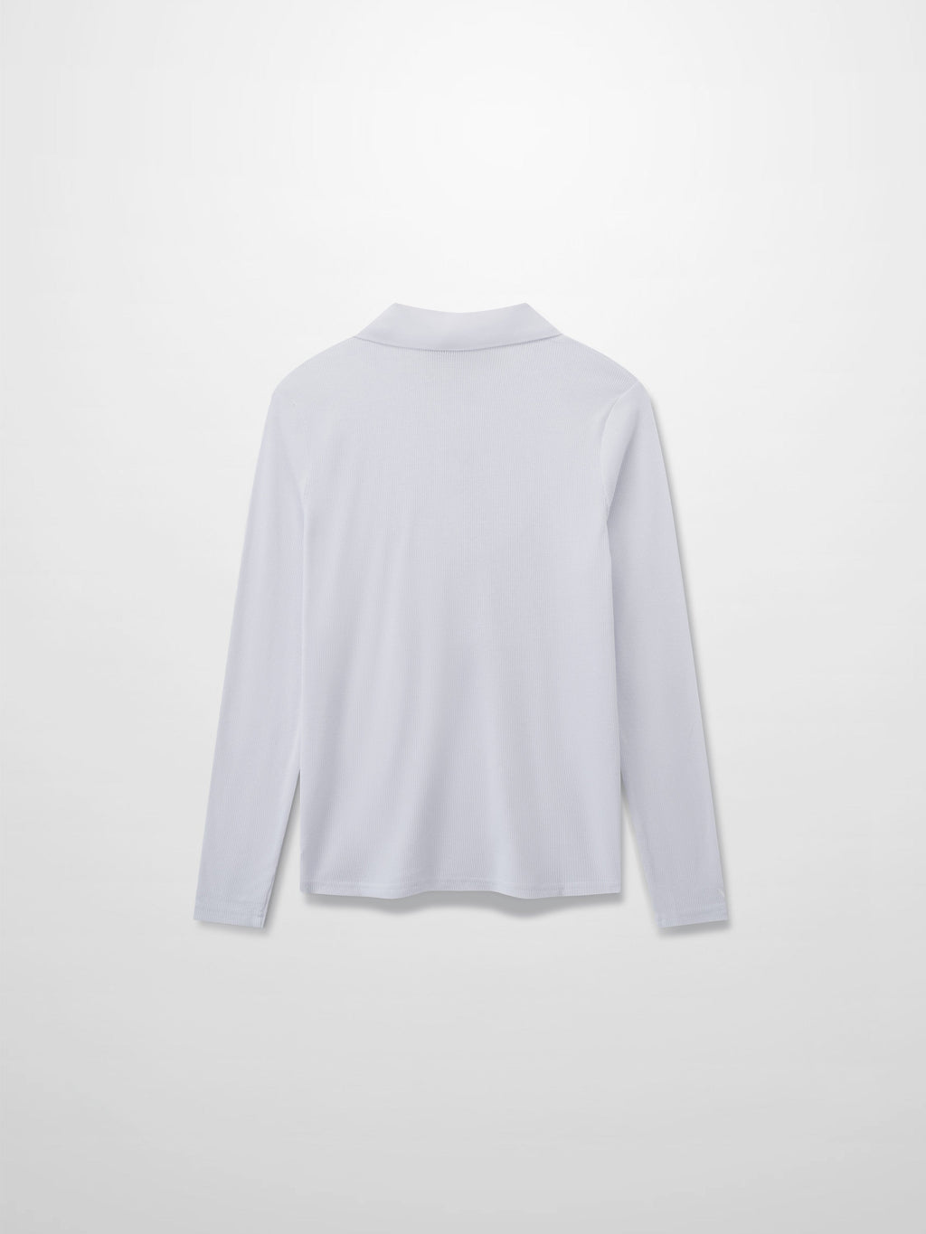 Ribbed Collar T-Shirt-White