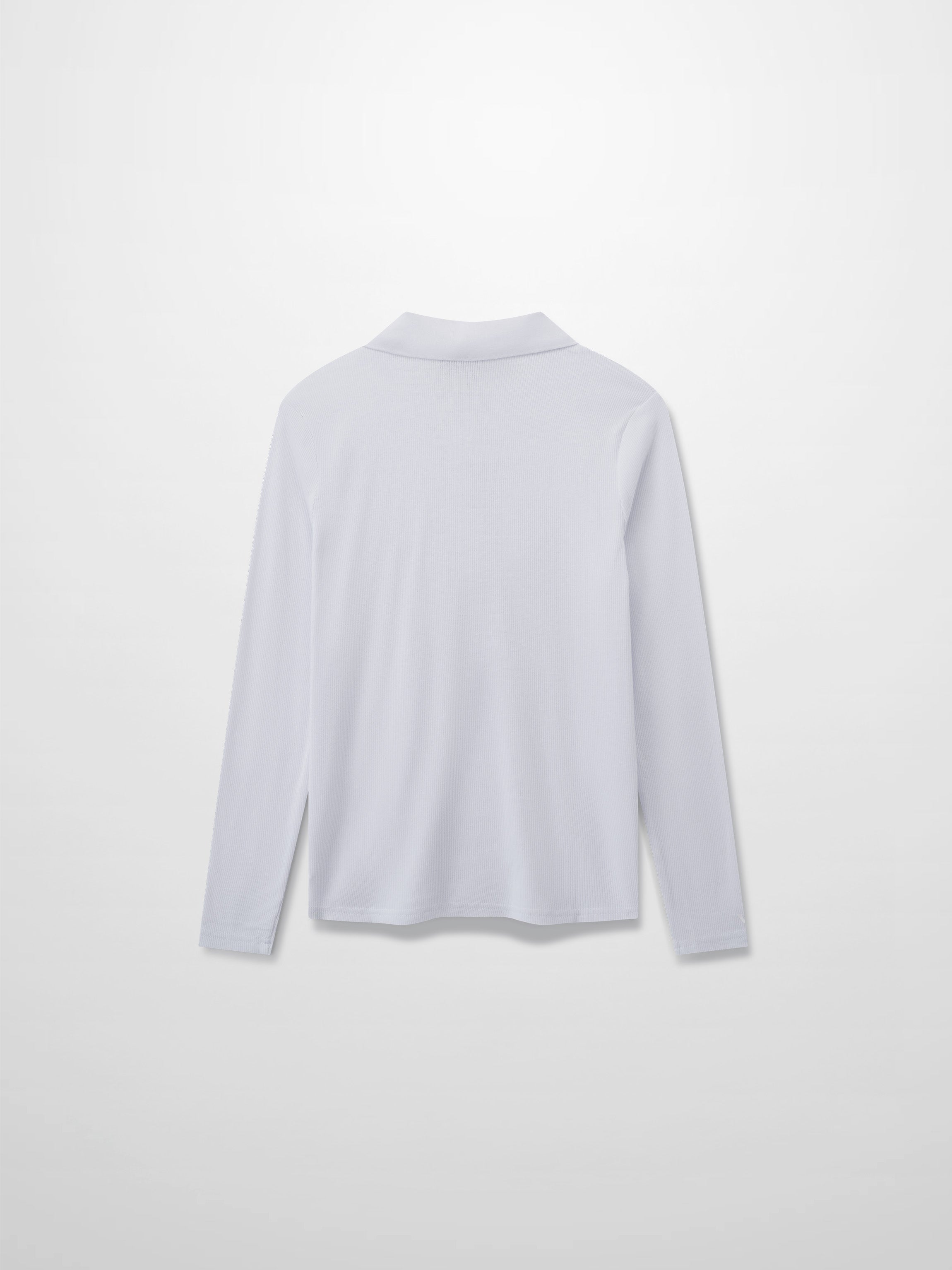 Ribbed Collar T-Shirt-White