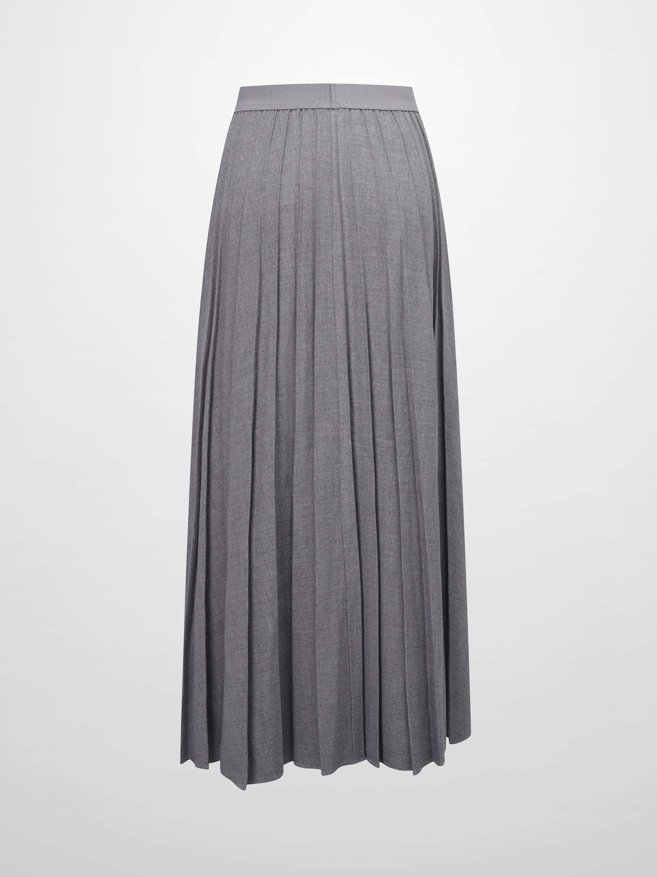 Marni Pleated Skirt 37"-Heathered Grey