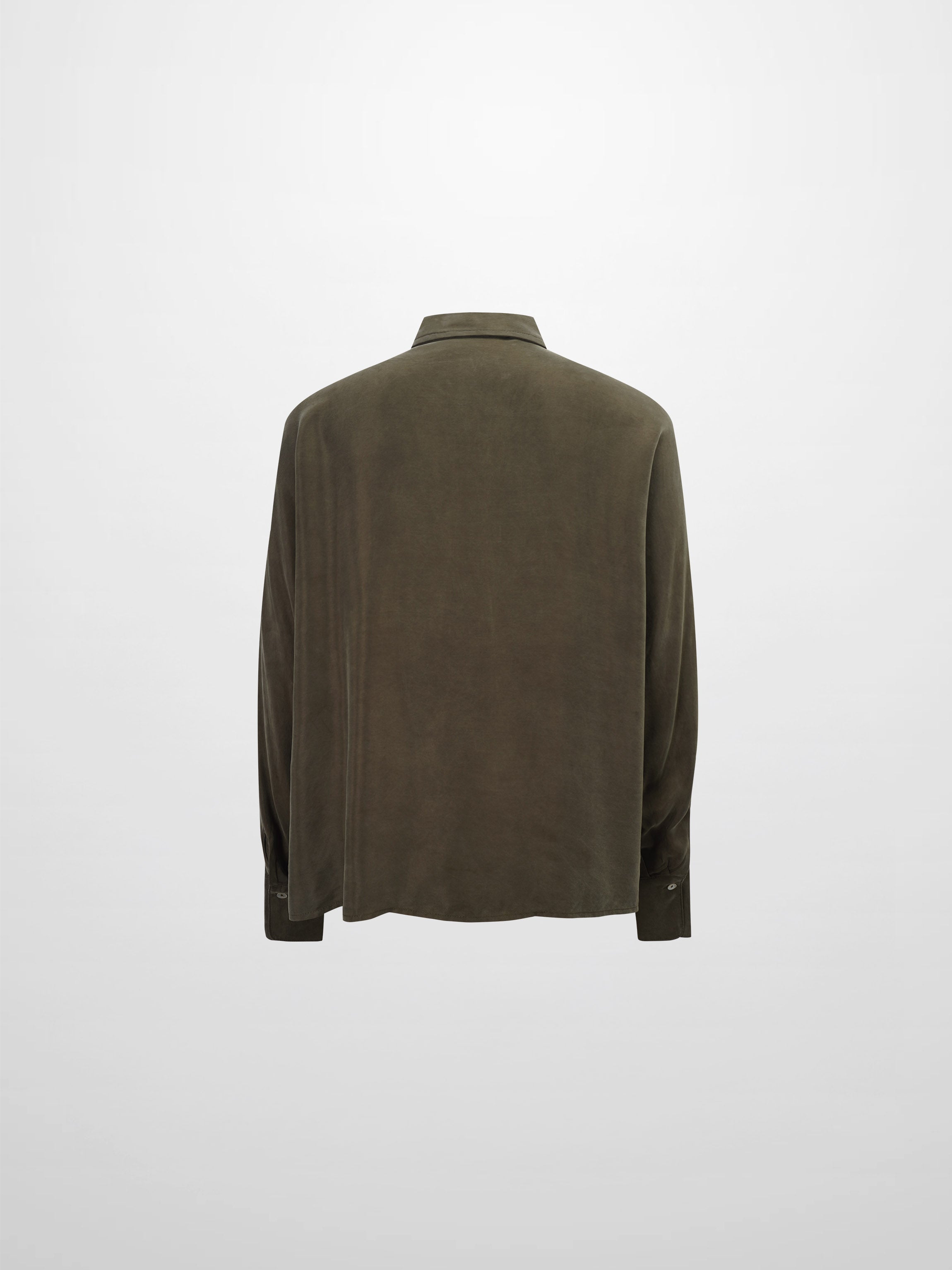 Dolman Sleeve Cupro Blouse-Olive