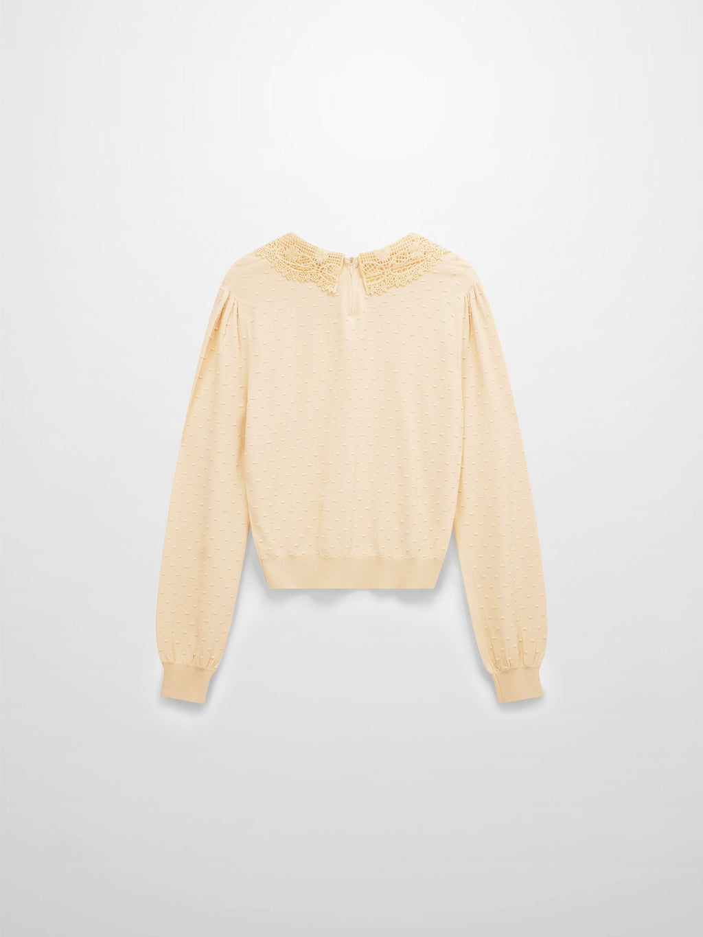 Crew Neck Pebbled Sweater-Bone