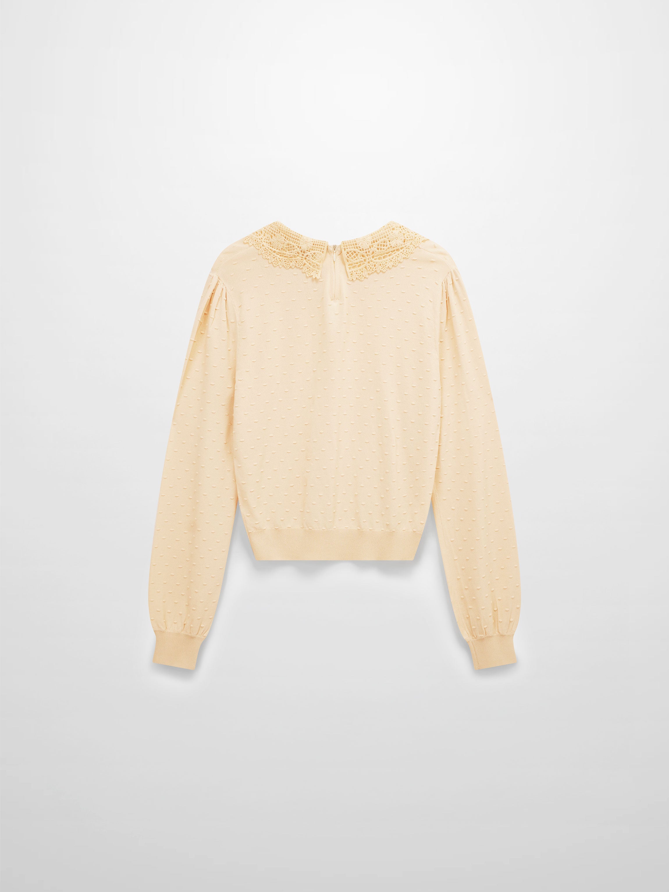 Crew Neck Pebbled Sweater-Bone