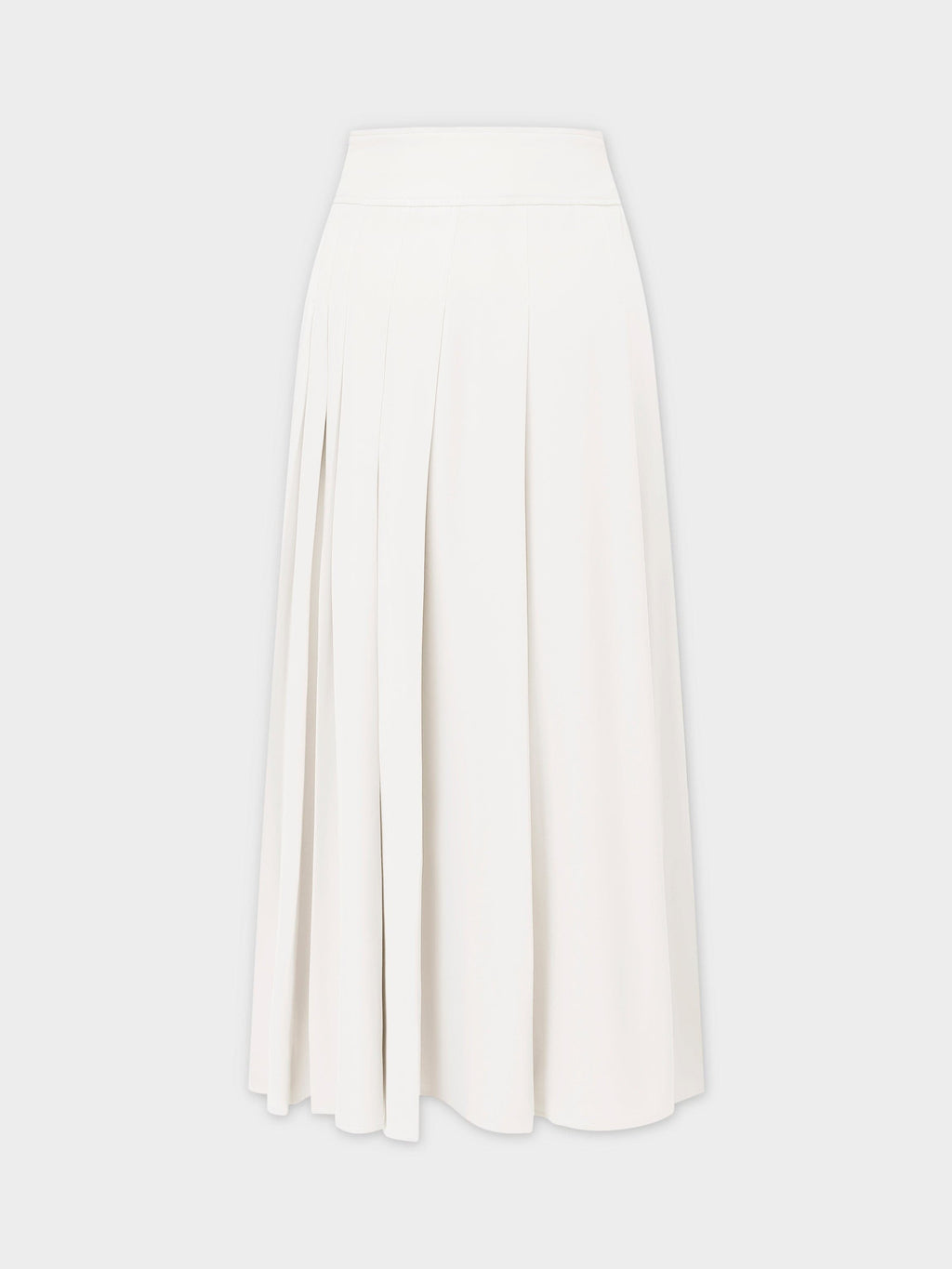 Yoke Pleated Skirt 37"-White