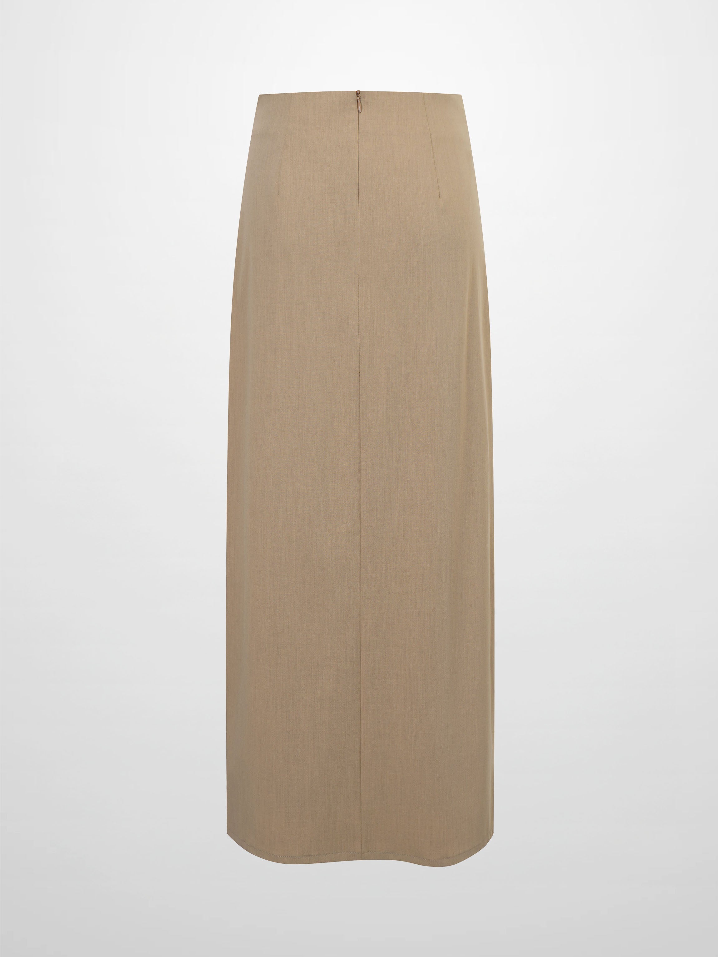 Side Loop Straight Maxi Skirt-Tan