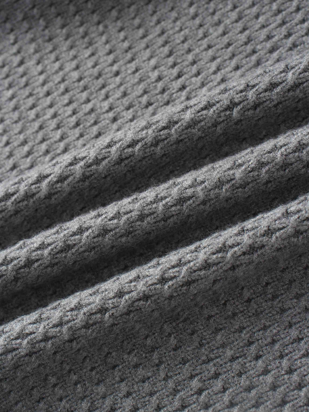 Textured Crew Cardigan-Grey