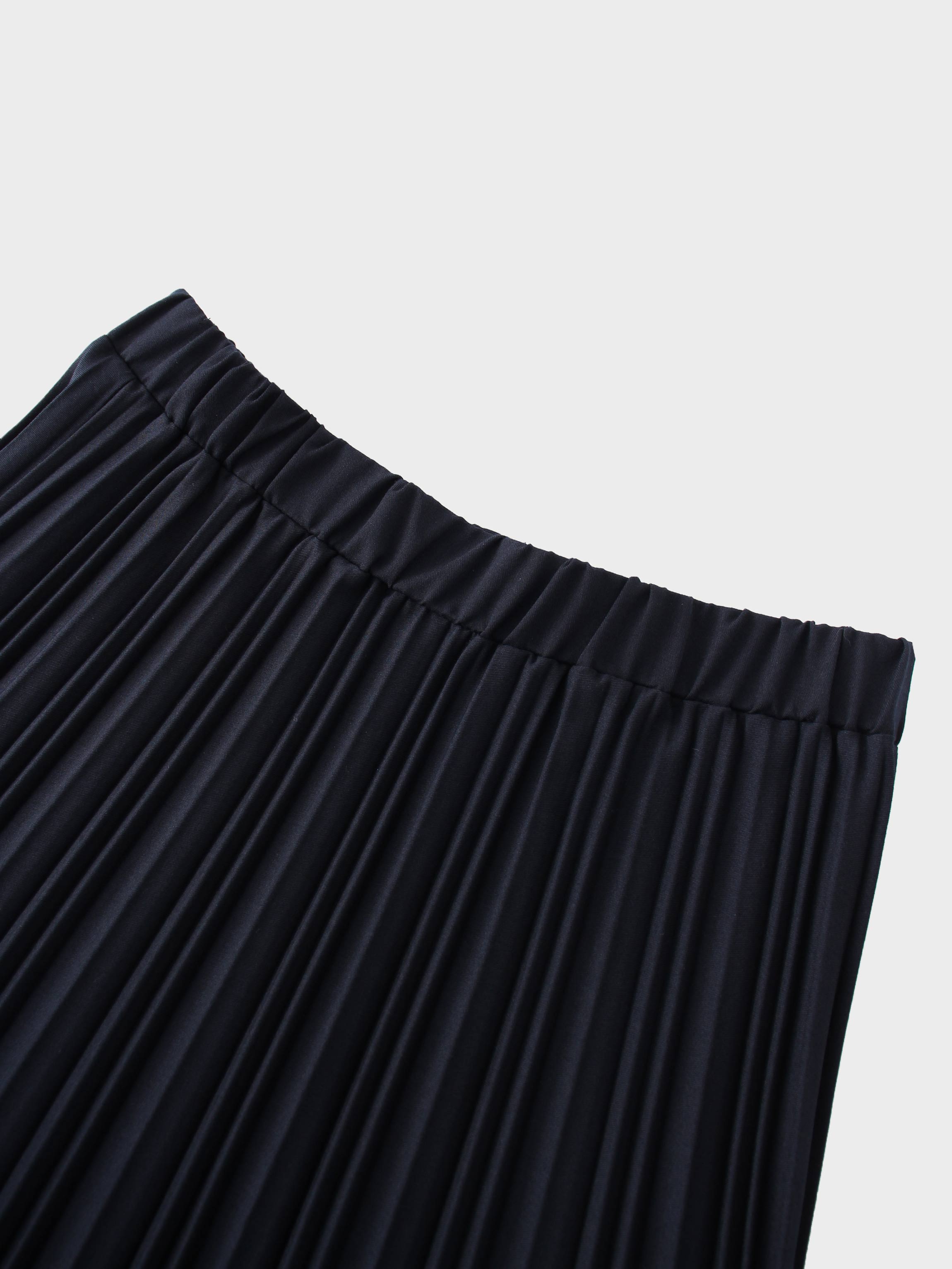 Mix Pleat Skirt-Navy