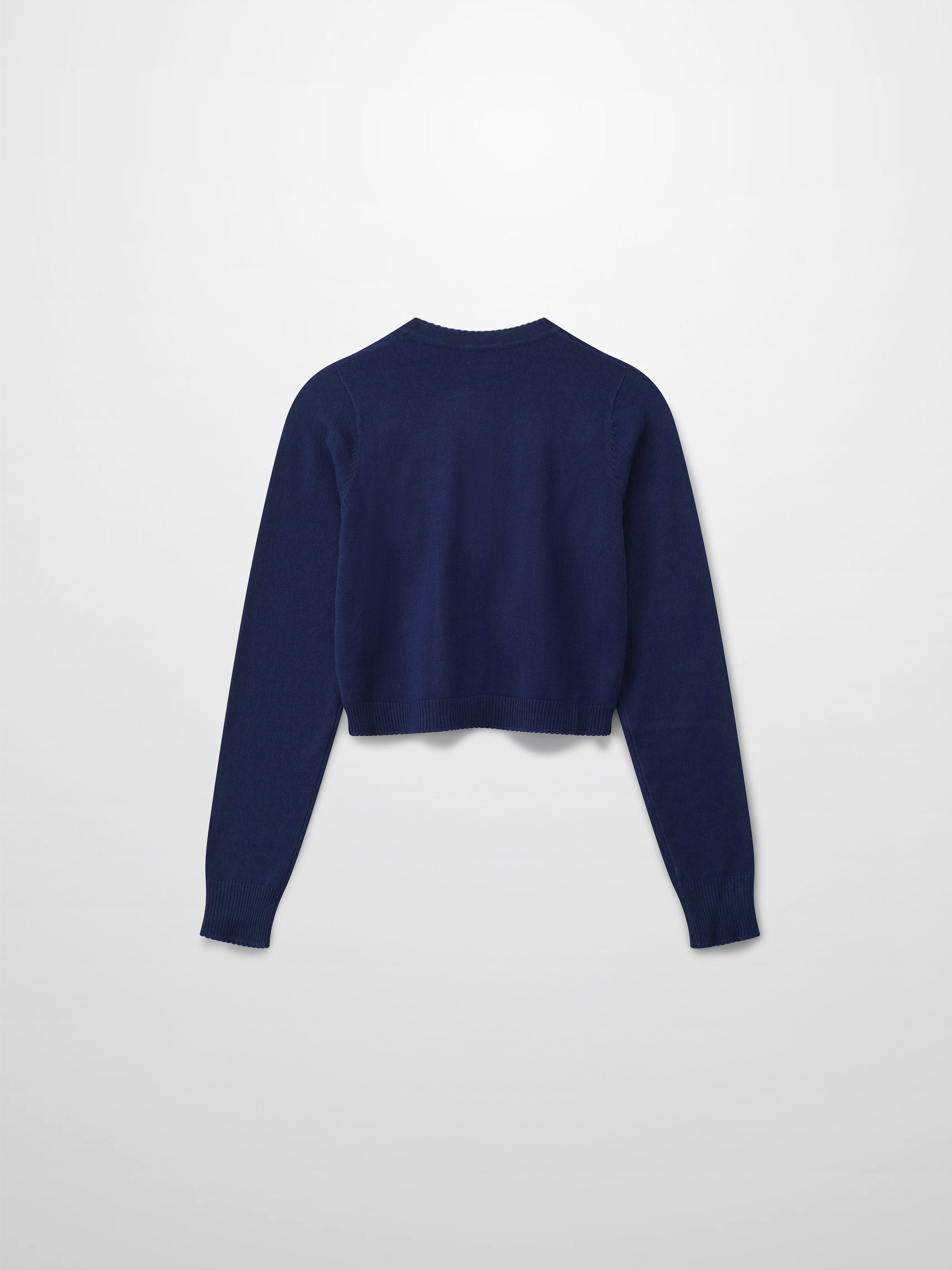 Embellished Cluster Crop Cardigan-Navy