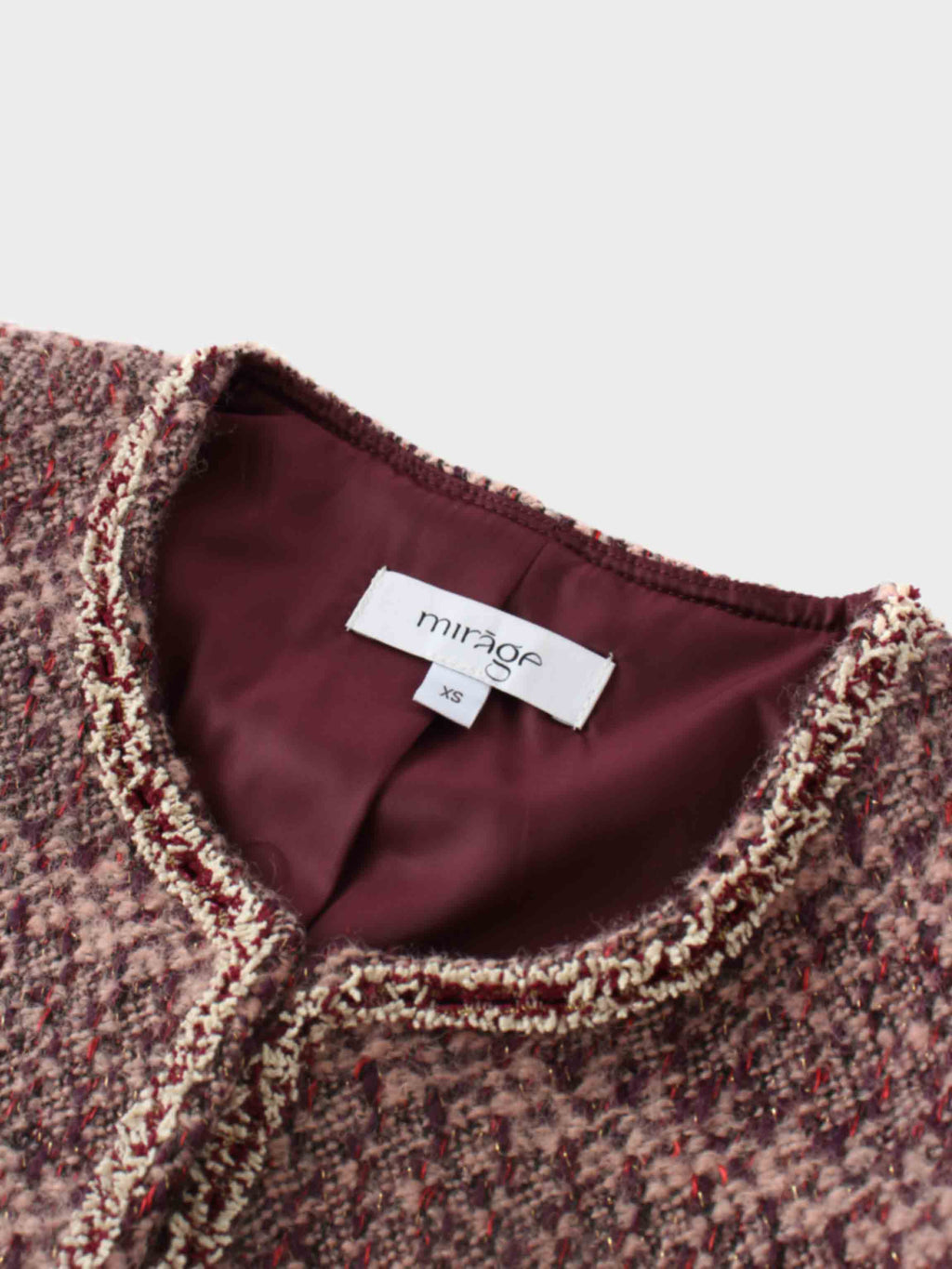 Boucle Jacket-Pink/Burgundy