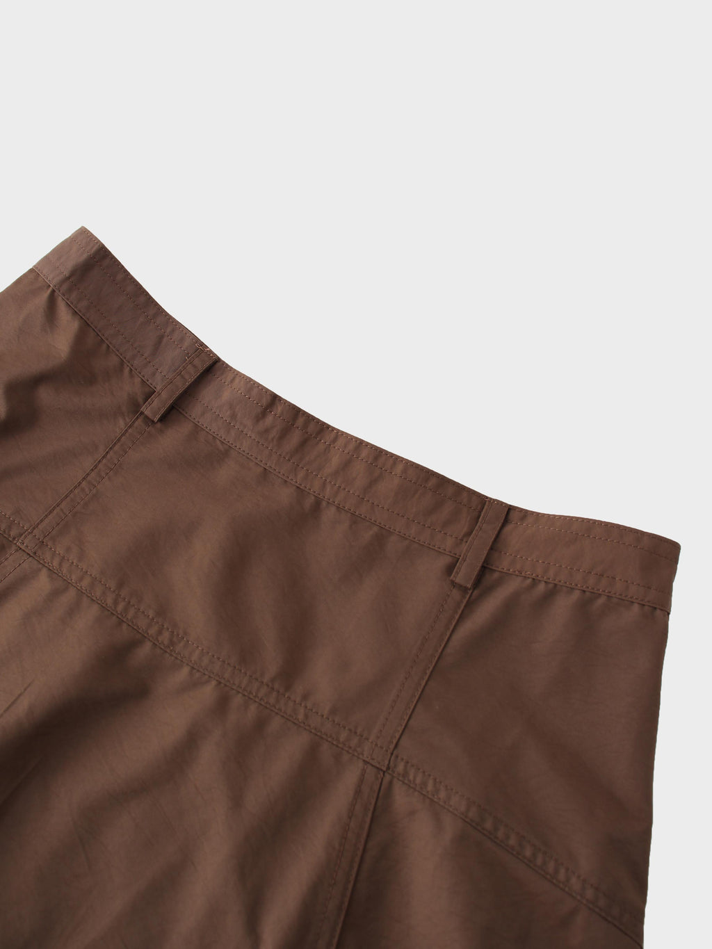 Taffeta Yoke Skirt-Brown