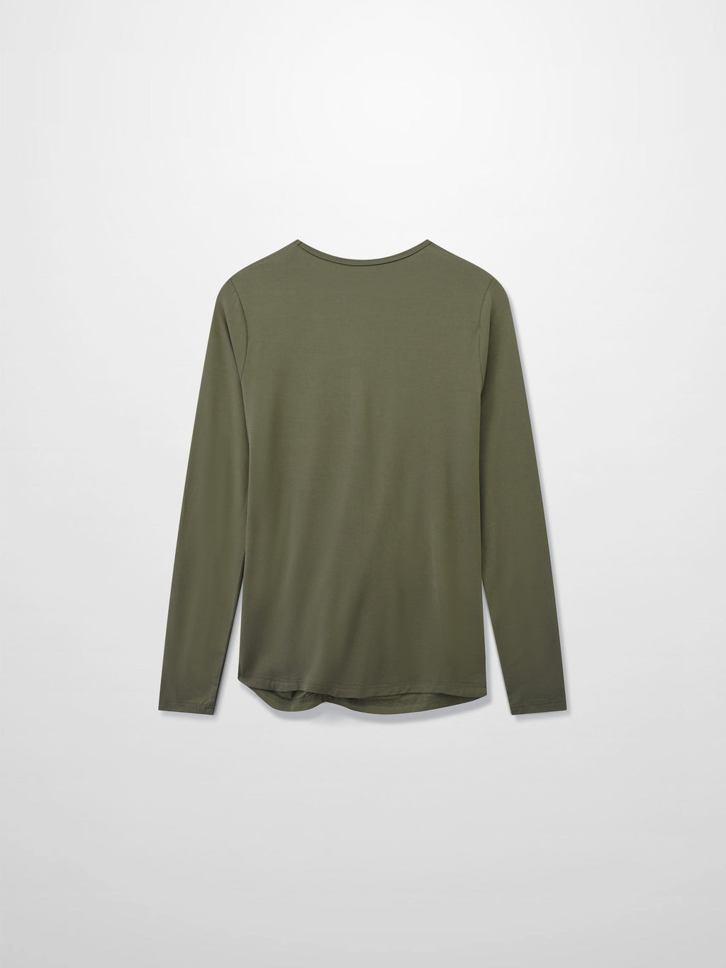 Curved Gathered Detailed T-Shirt-Olive