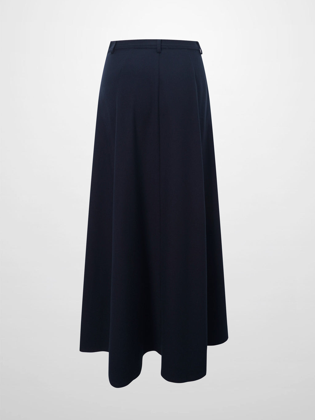 Wool Blend Yoke Skirt 37"-Navy
